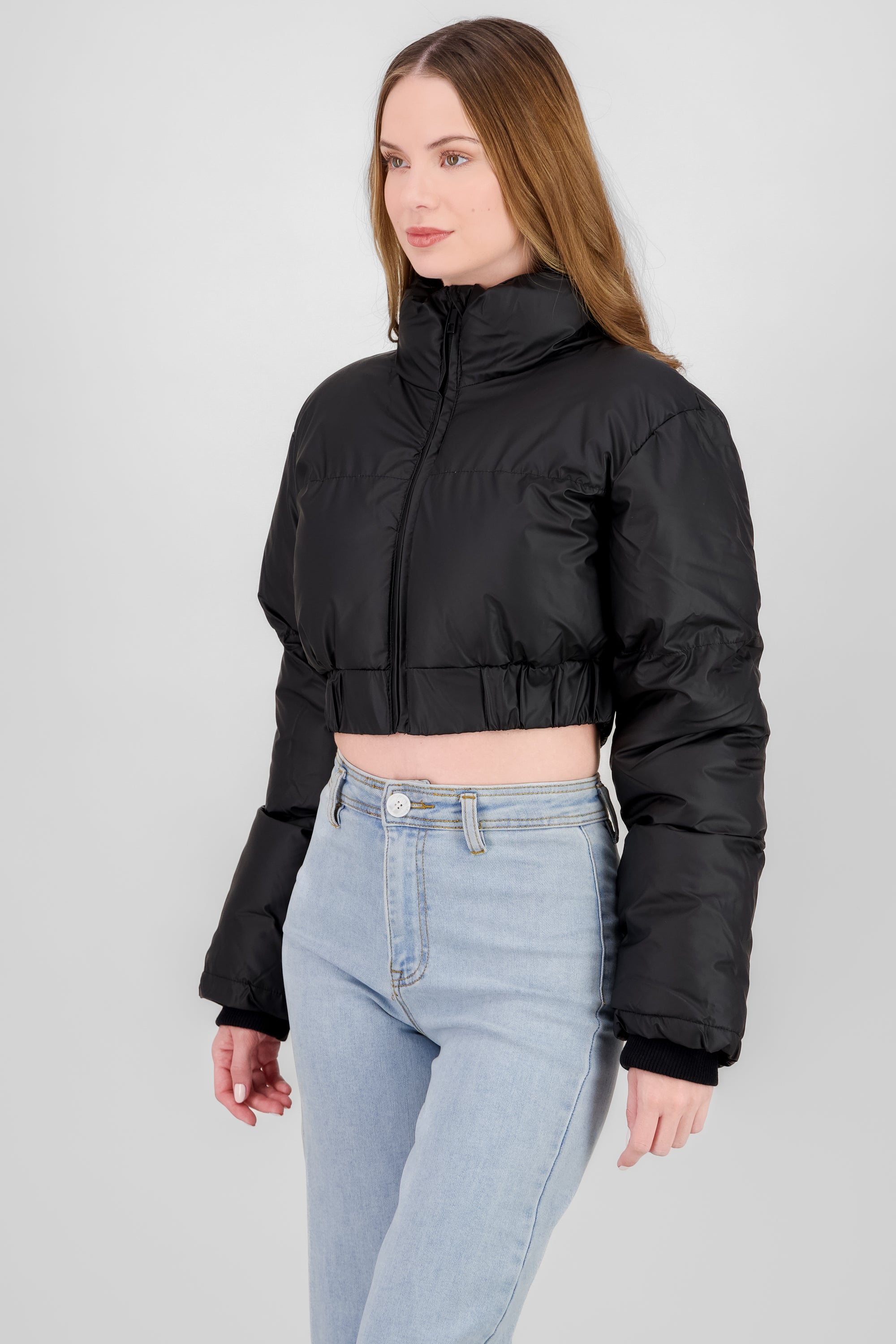 Cropped Quilted Jacket BLACK