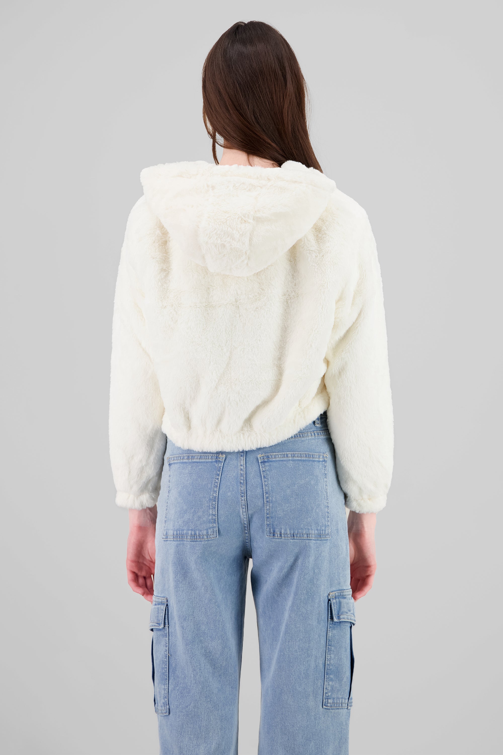 Cropped Furry Jacket WHITE