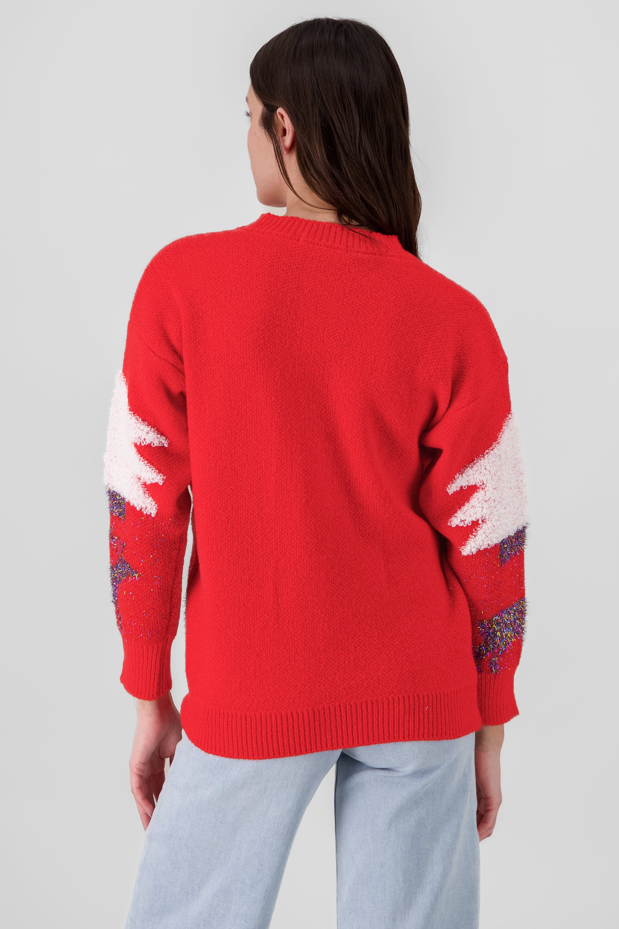 Lurex Tree Christmas Sweater RED COMBO