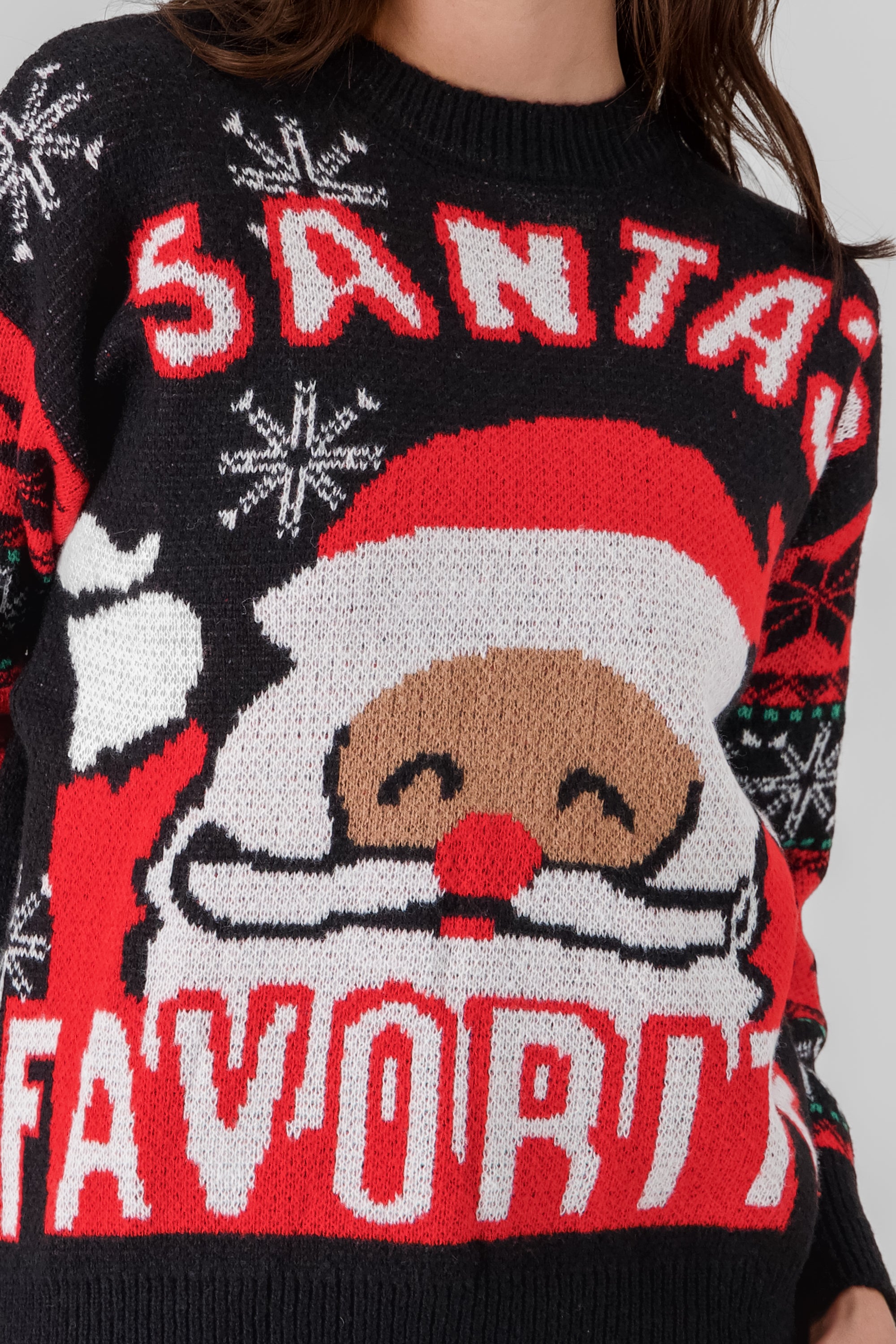 Santa Christmas Sweater BLACK COMBO