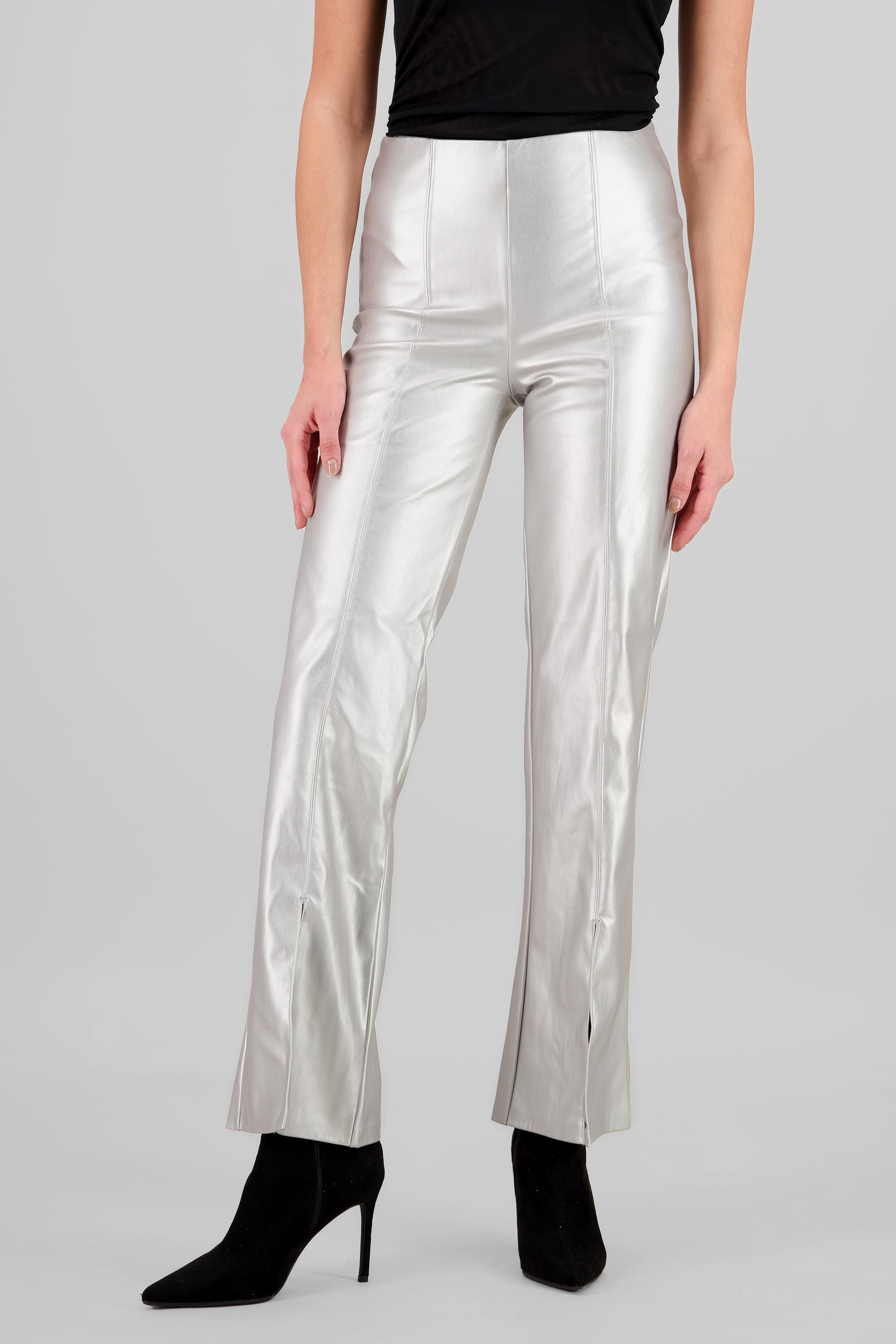 Seam Detail Wide Leg Pants SILVER