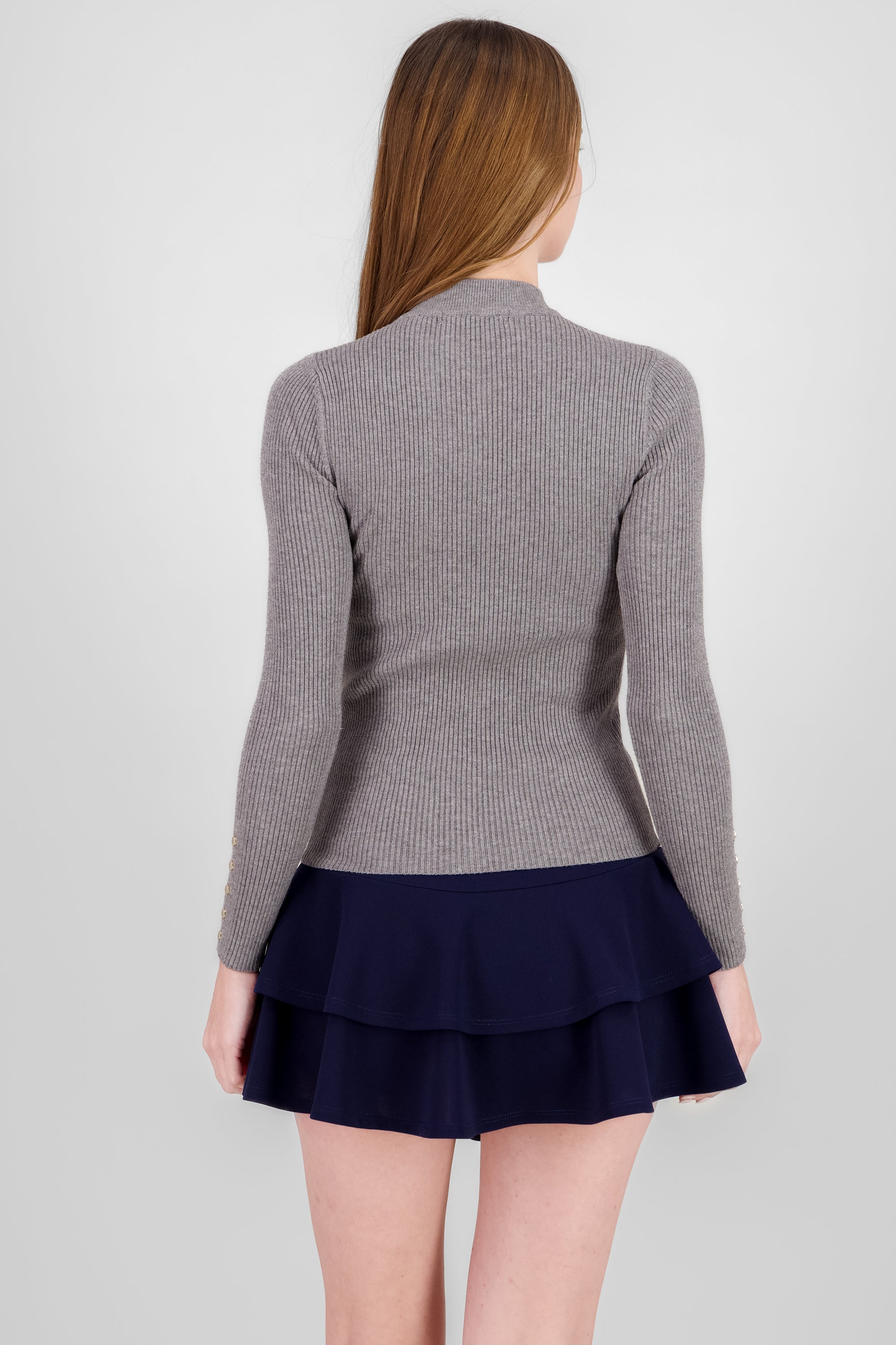 Knit Sweater with button GRAY