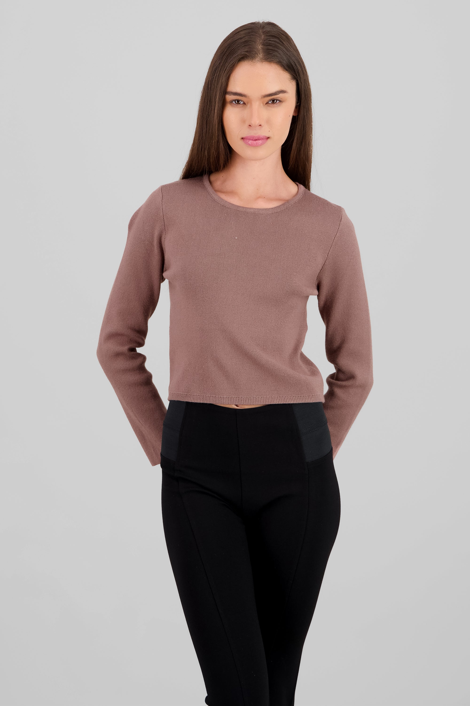 Knit Crew Neck Sweater CAMEL