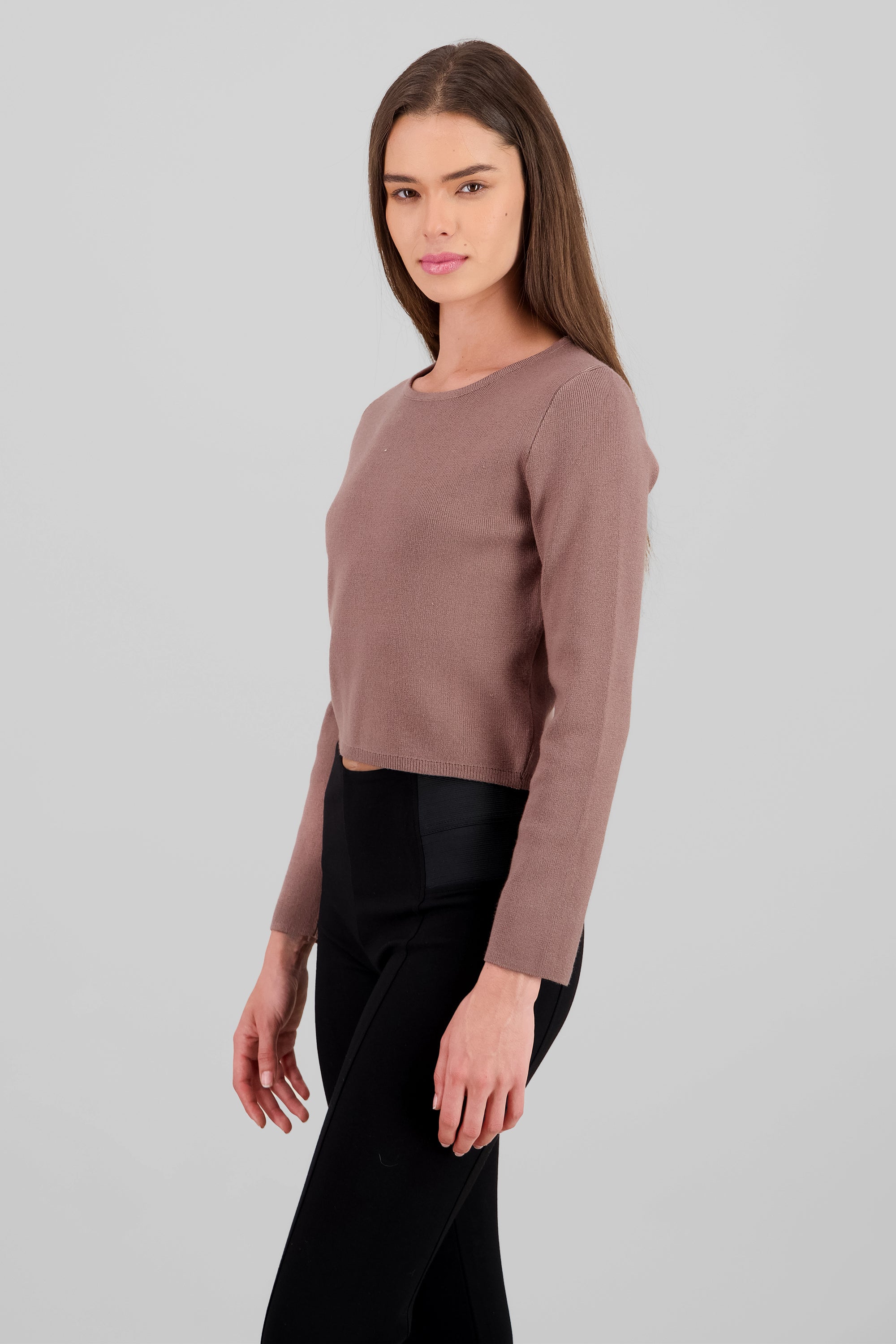 Knit Crew Neck Sweater CAMEL