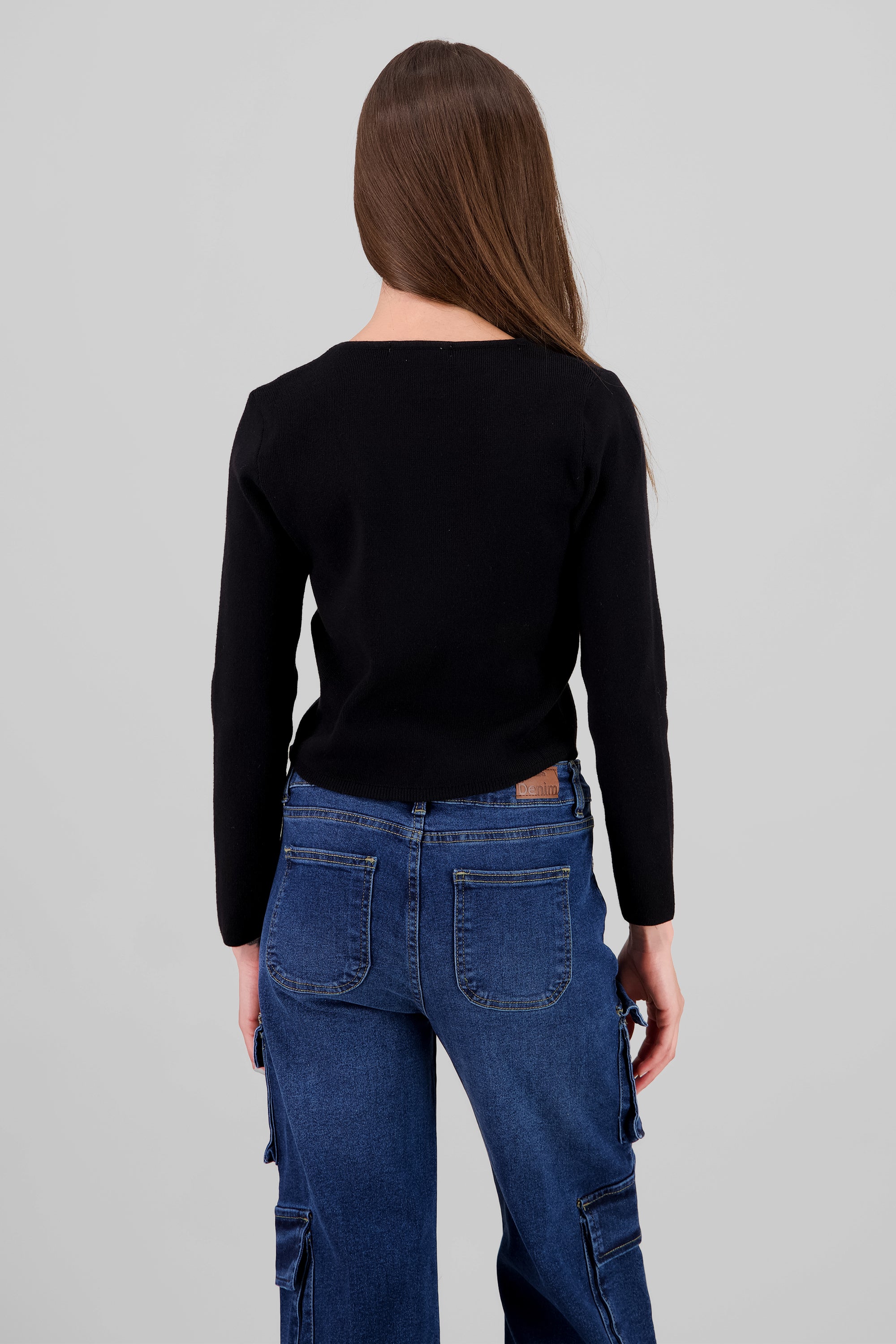 Knit Crew Neck Sweater BLACK