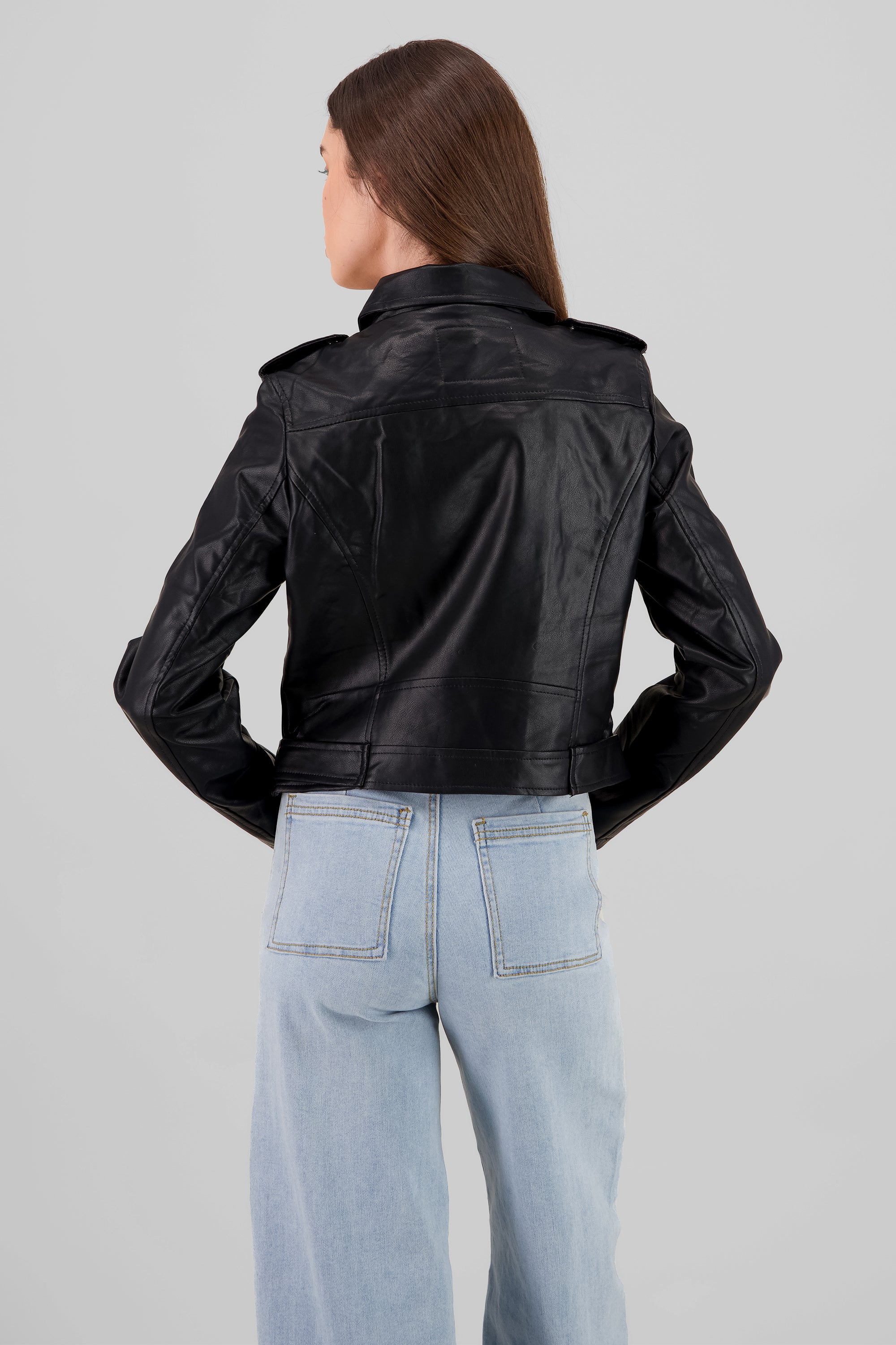 Biker Jacket with Zipper BLACK