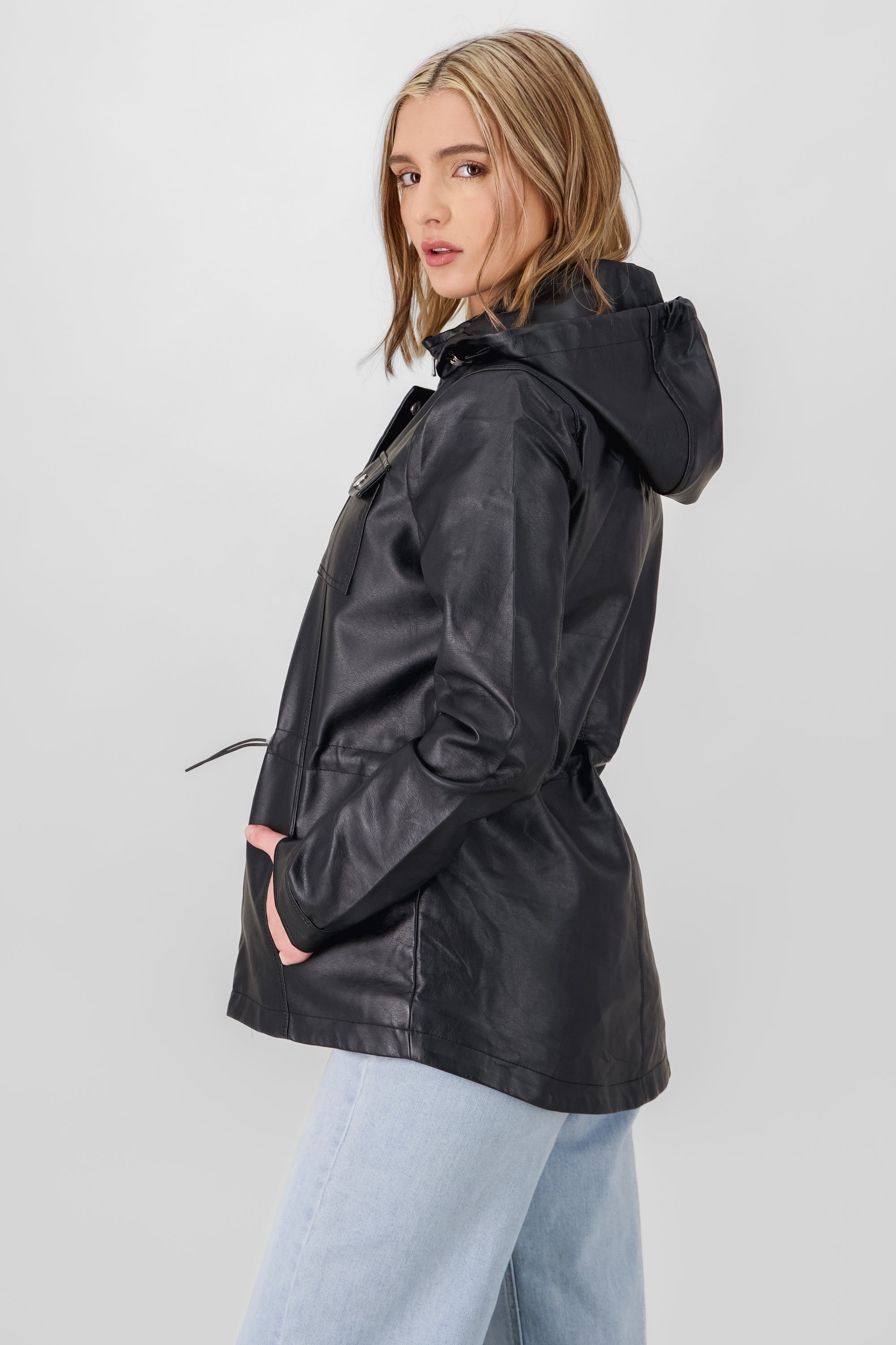 Pocket Details Trench Coat BLACK