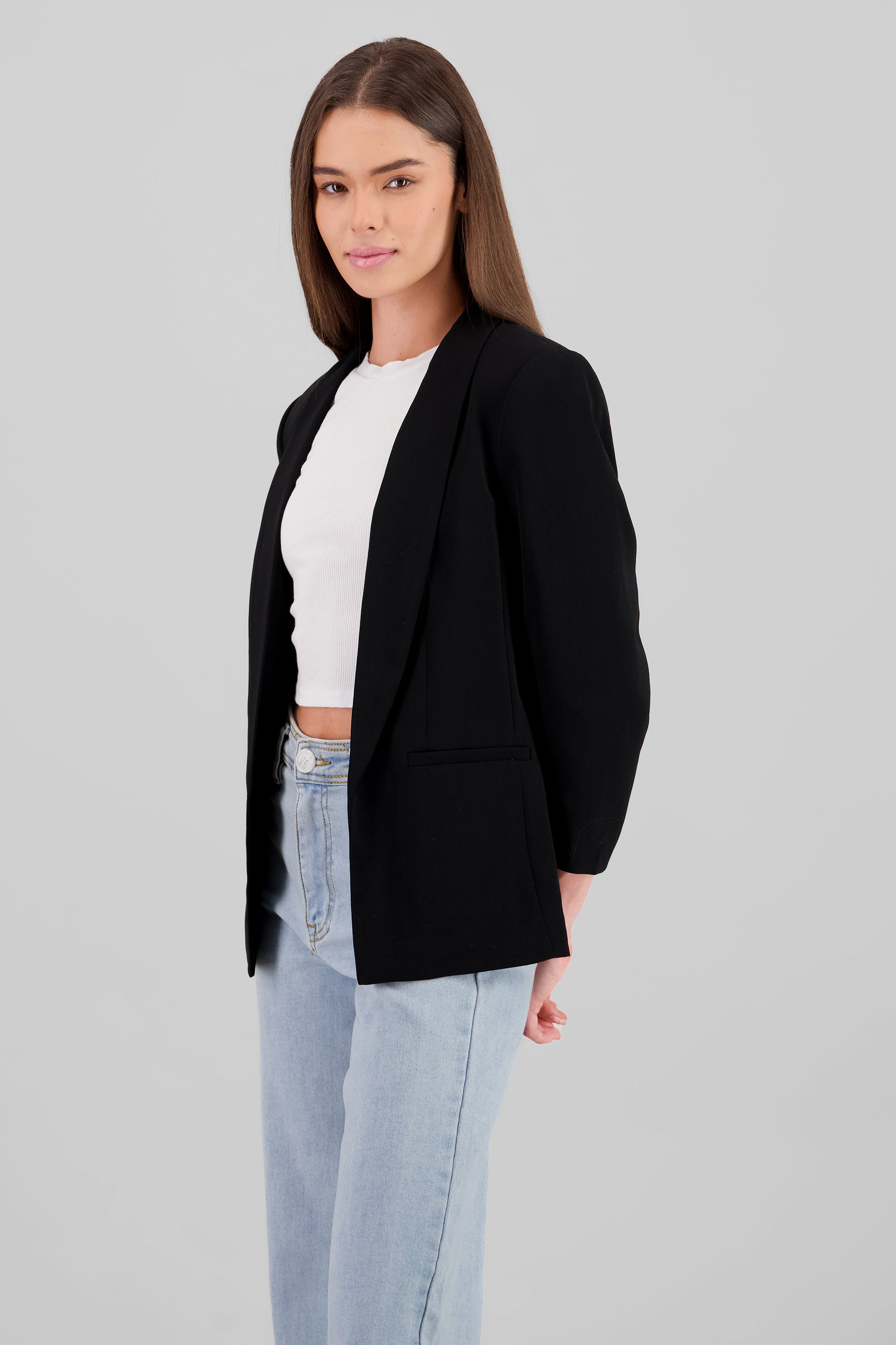 Lapel Detail Jacket BLACK