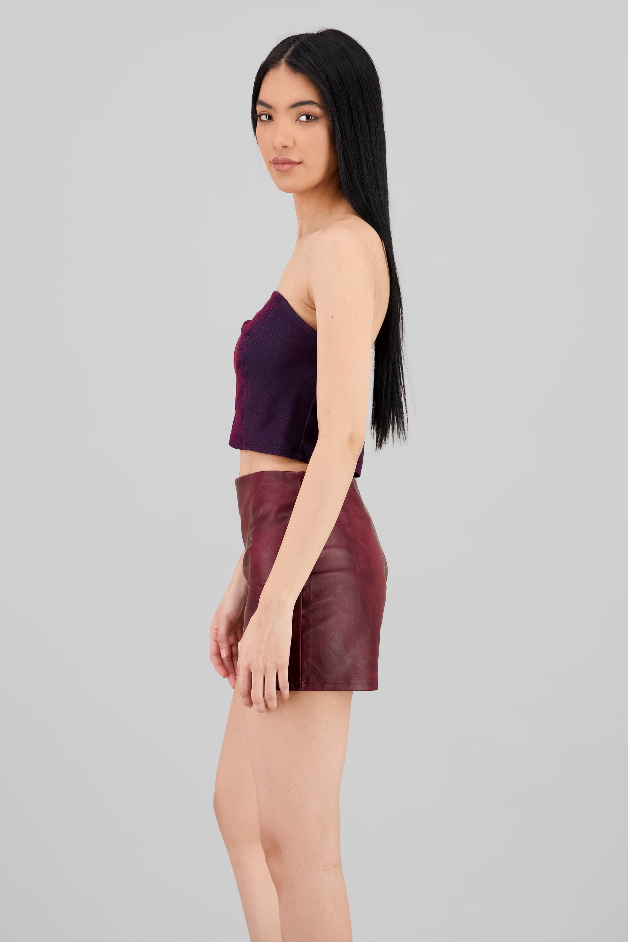 Textured Bandeau Top PLUM