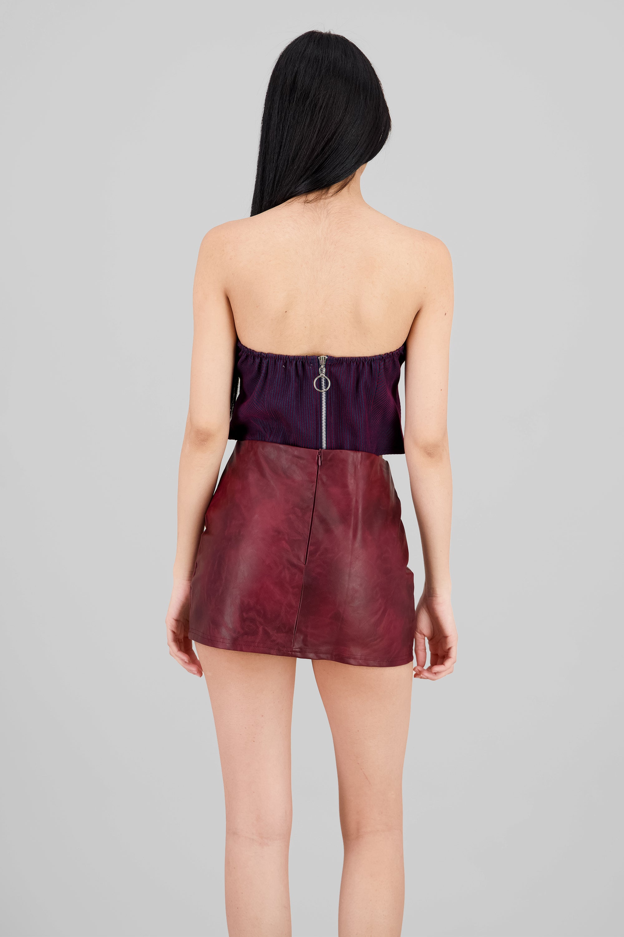 Textured Bandeau Top PLUM