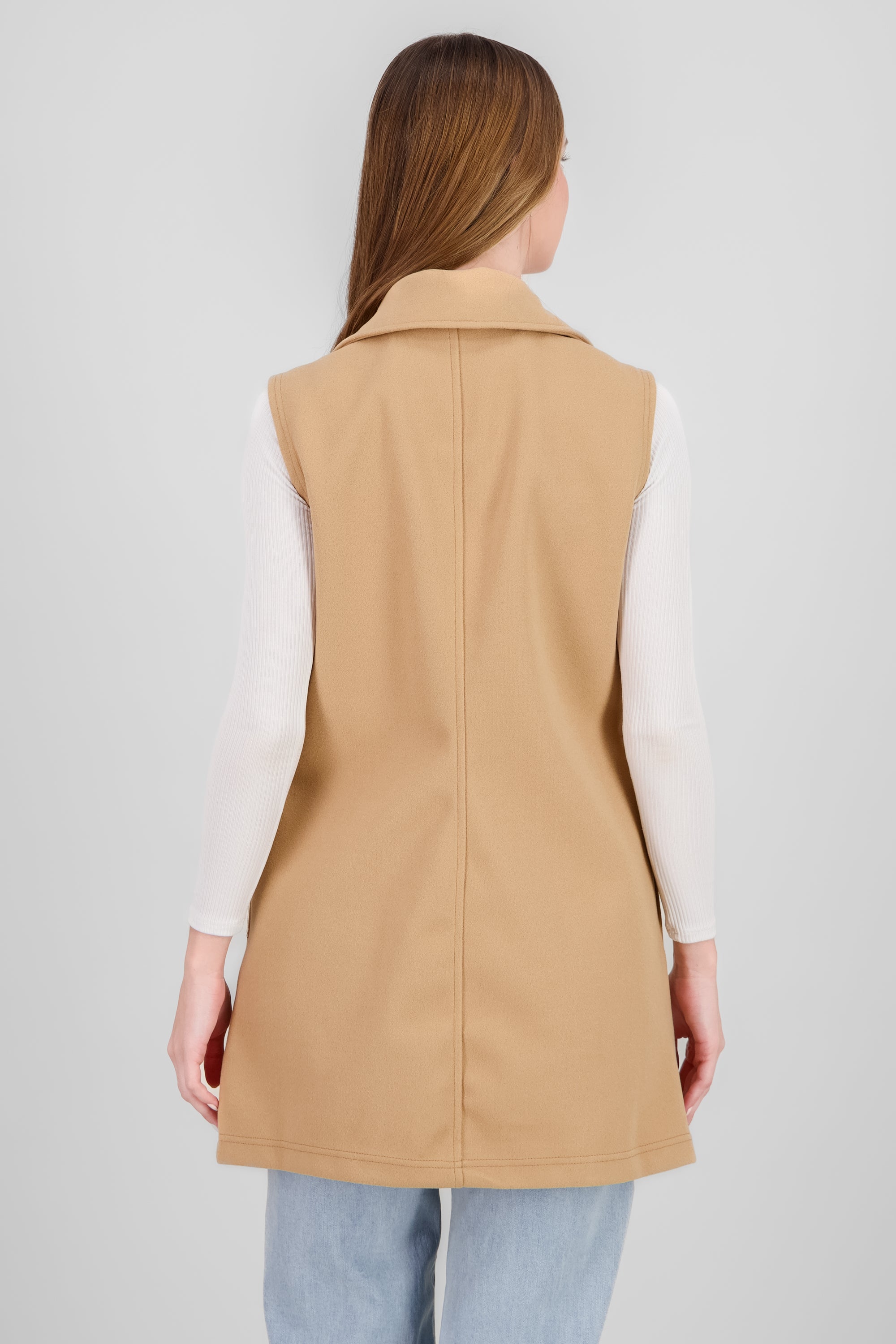 Long Solid Vest CAMEL