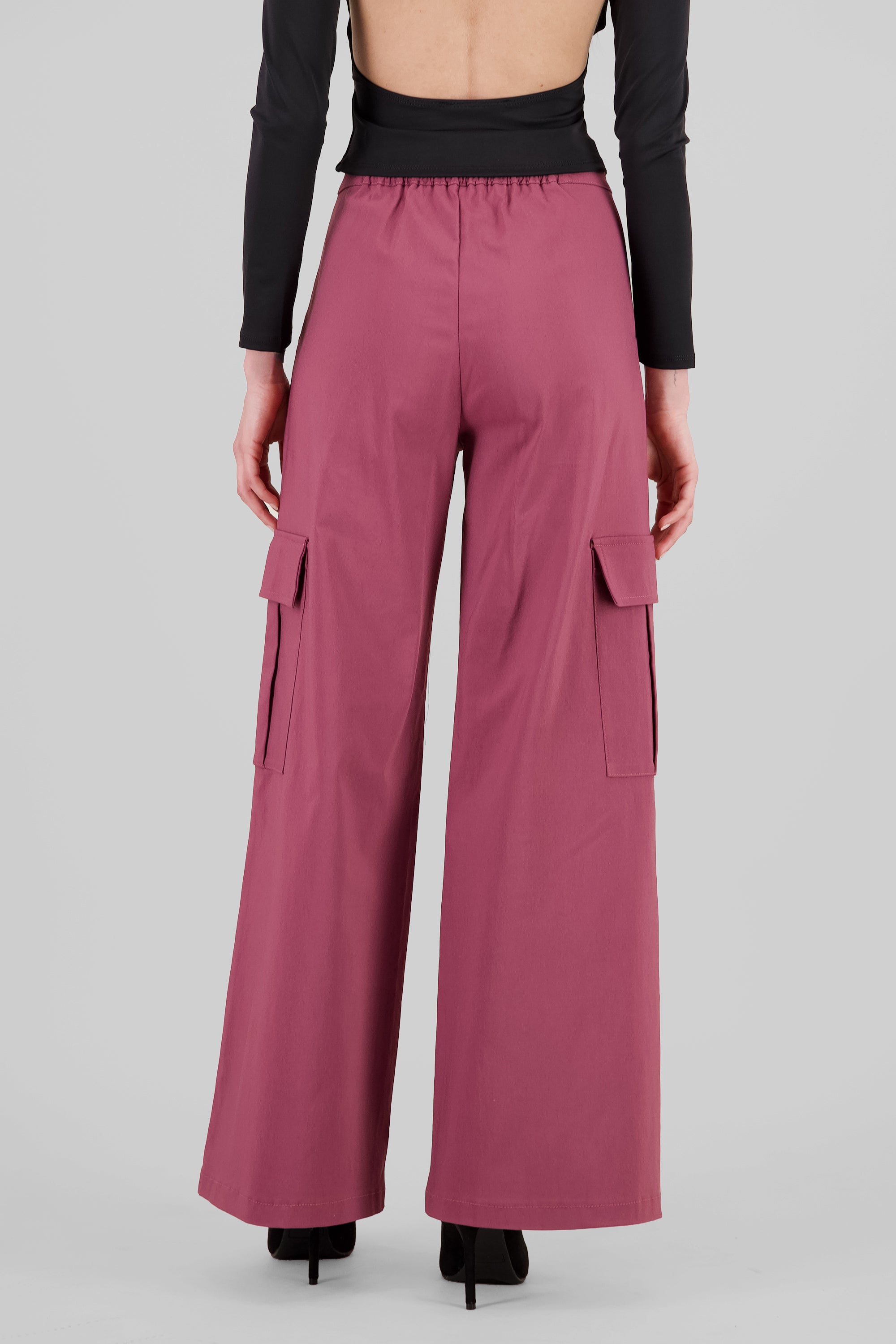 Wide Leg Cargo Pants MAUVE