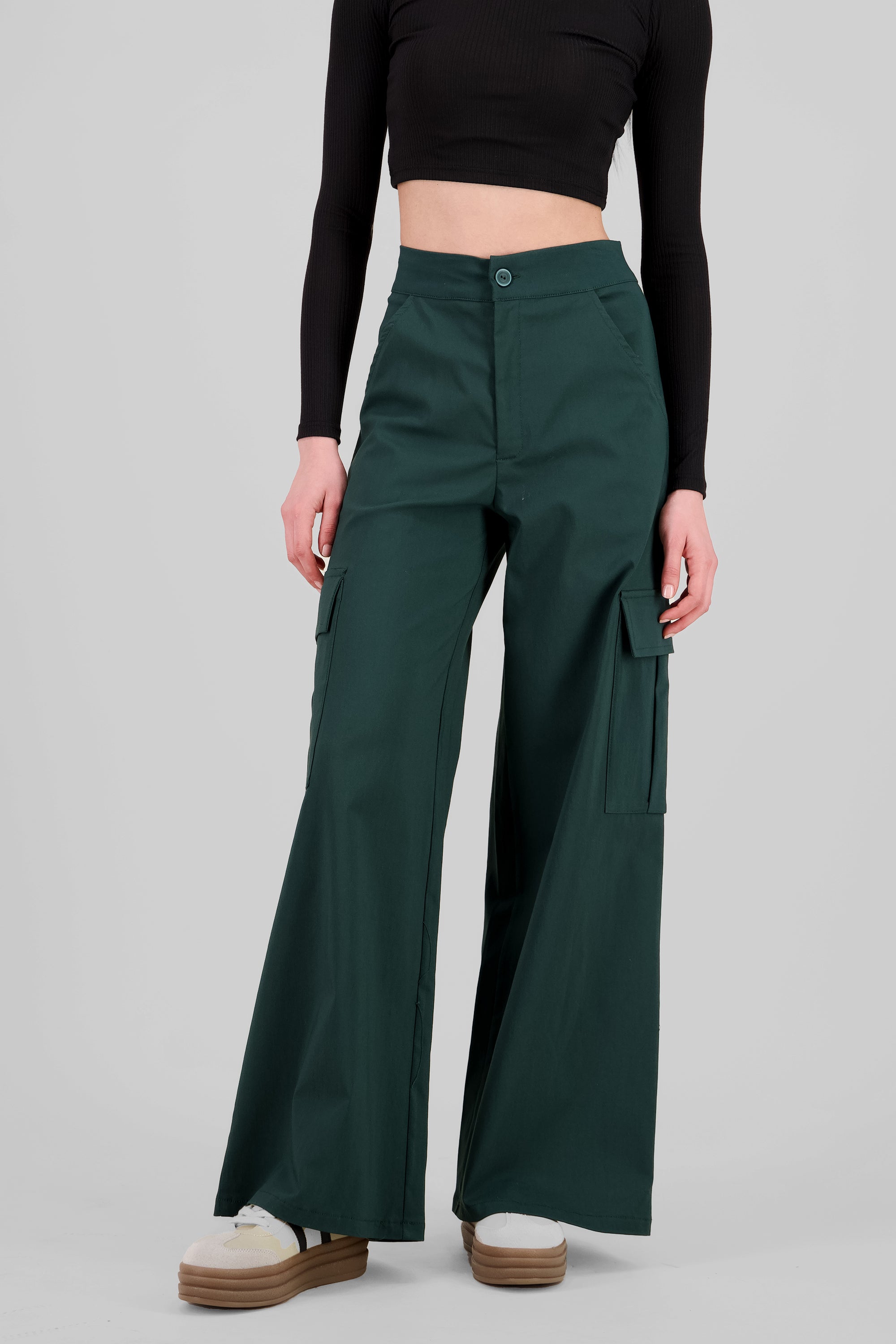 Wide Leg Cargo Pants GREEN