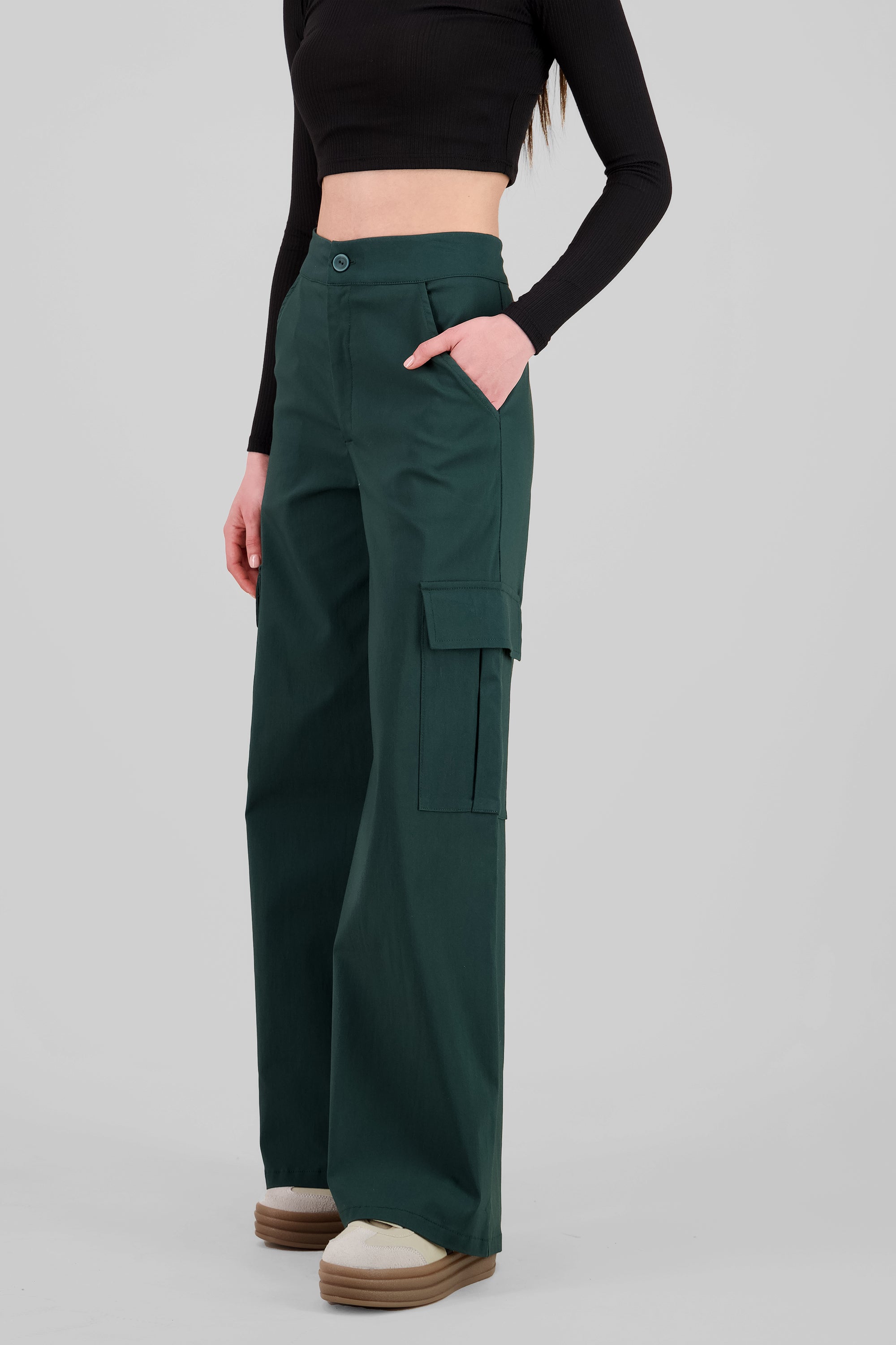 Wide Leg Cargo Pants GREEN