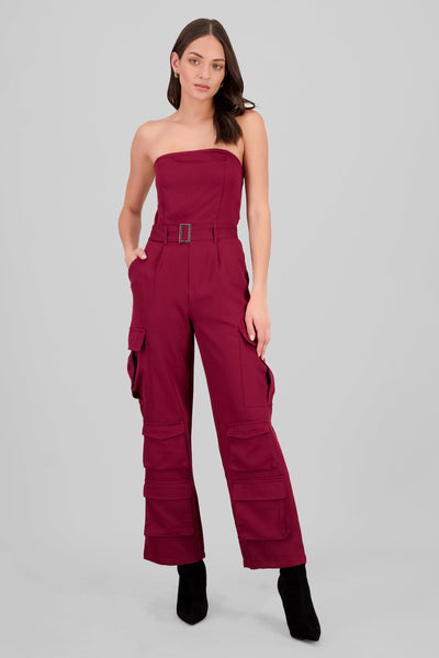 Strapless Jumpsuit PLUM