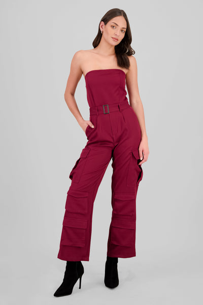 Strapless Jumpsuit PLUM