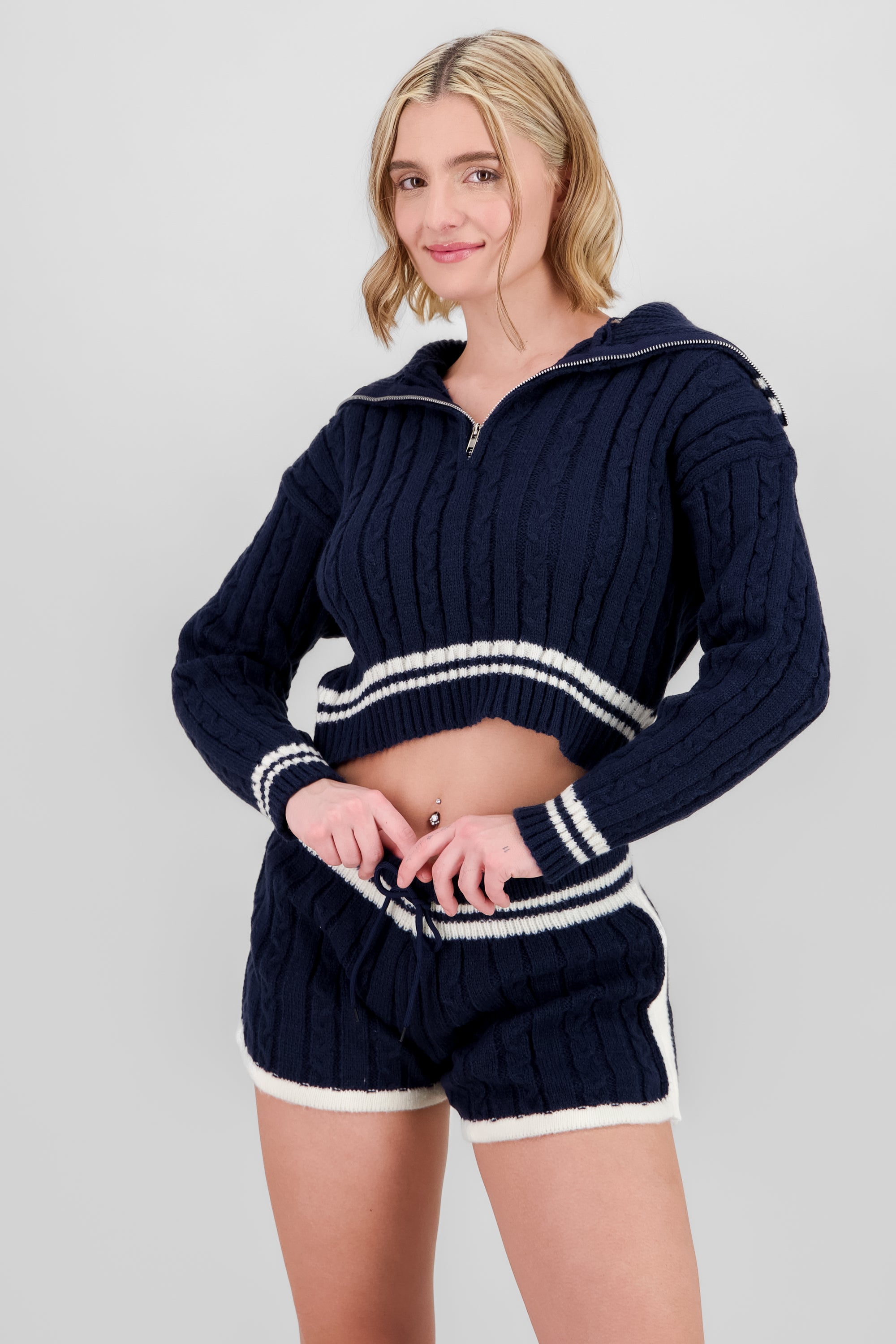 Half Zip Cardigan NAVY