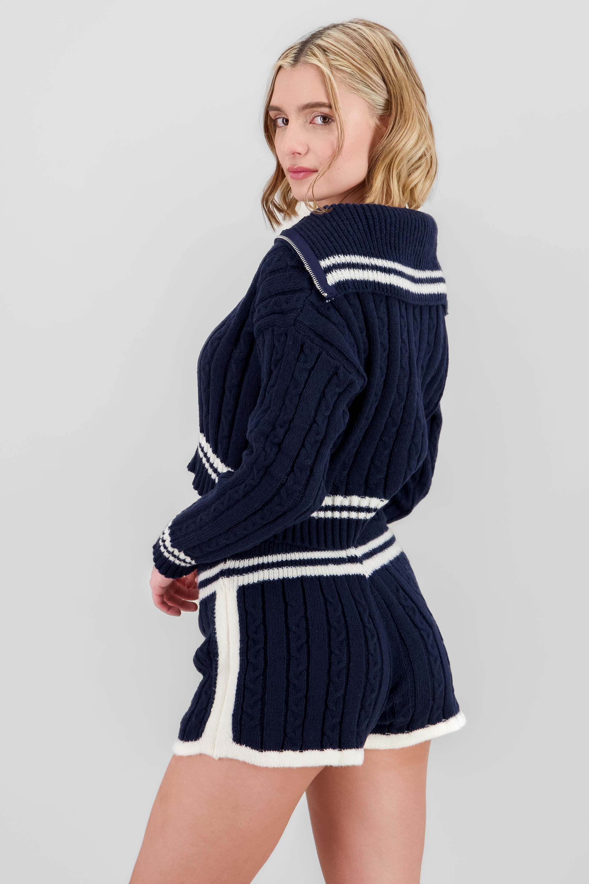 Half Zip Cardigan NAVY