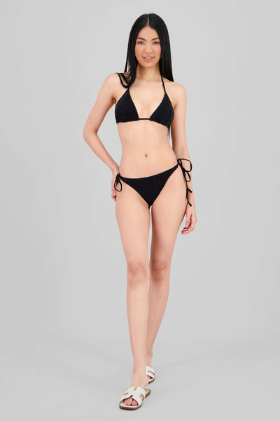 Glitter Strap Bikini BLACK