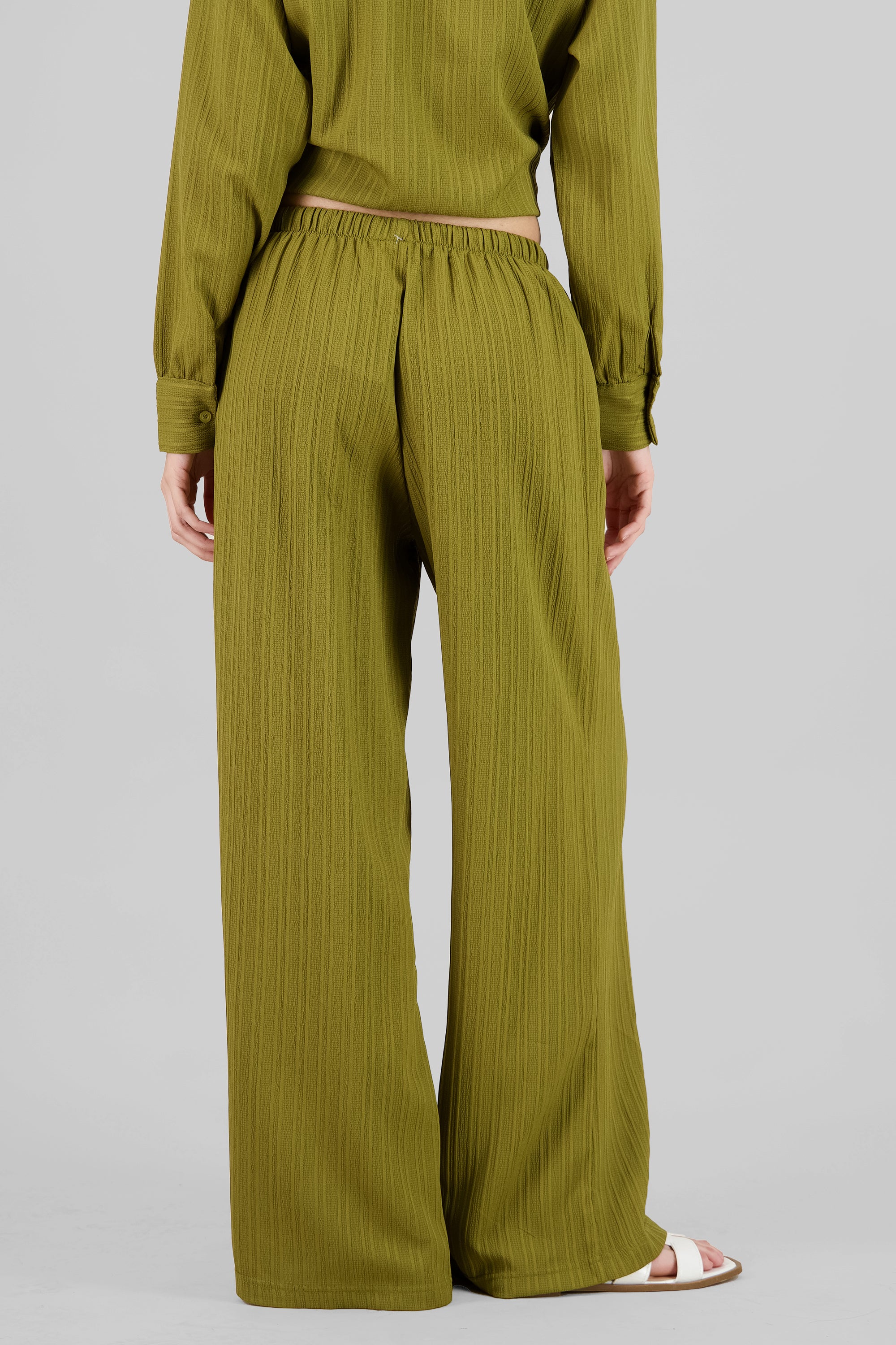 Solid Ribbed Pants OLIVE