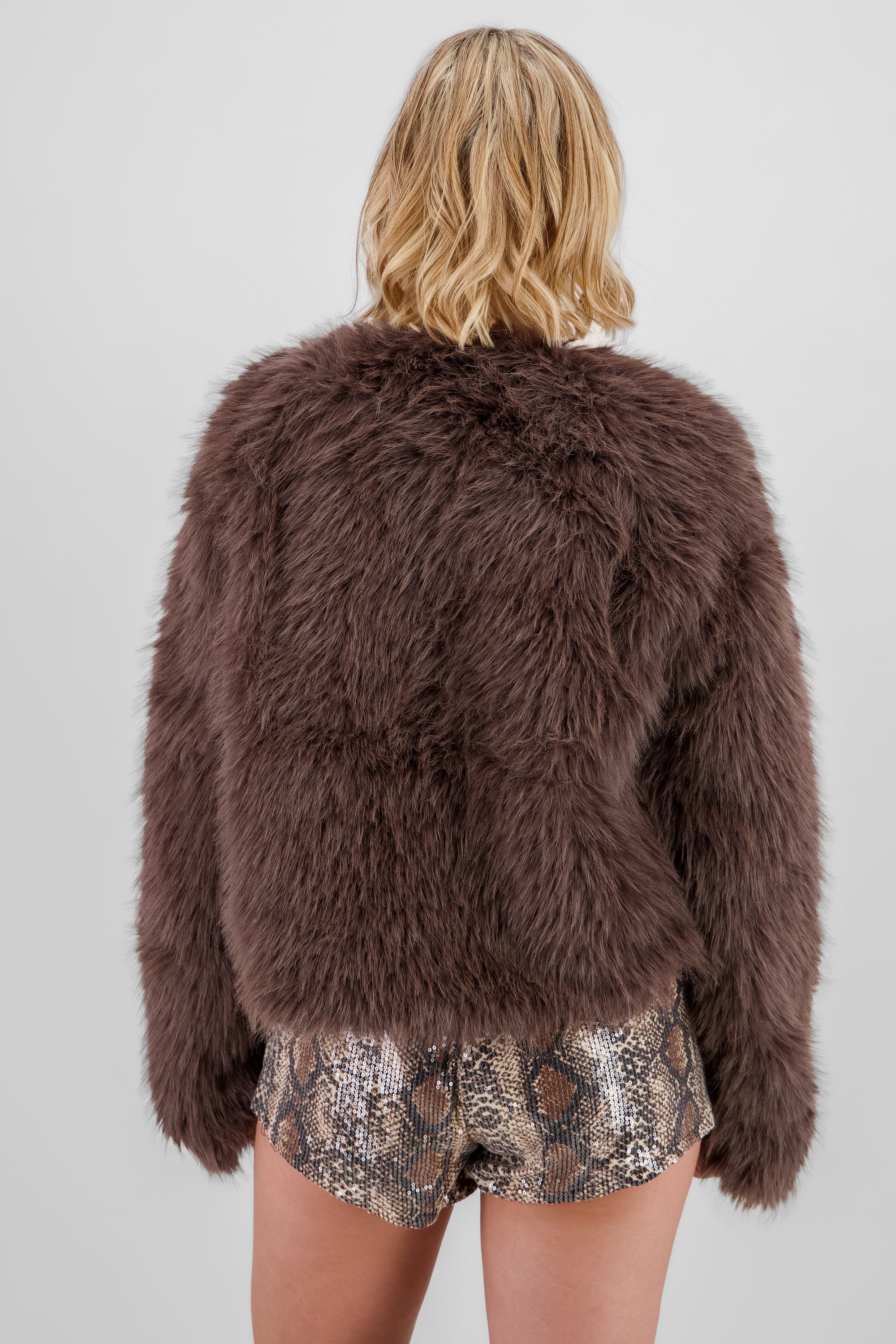 Short Fur Coat CHOCOLATE