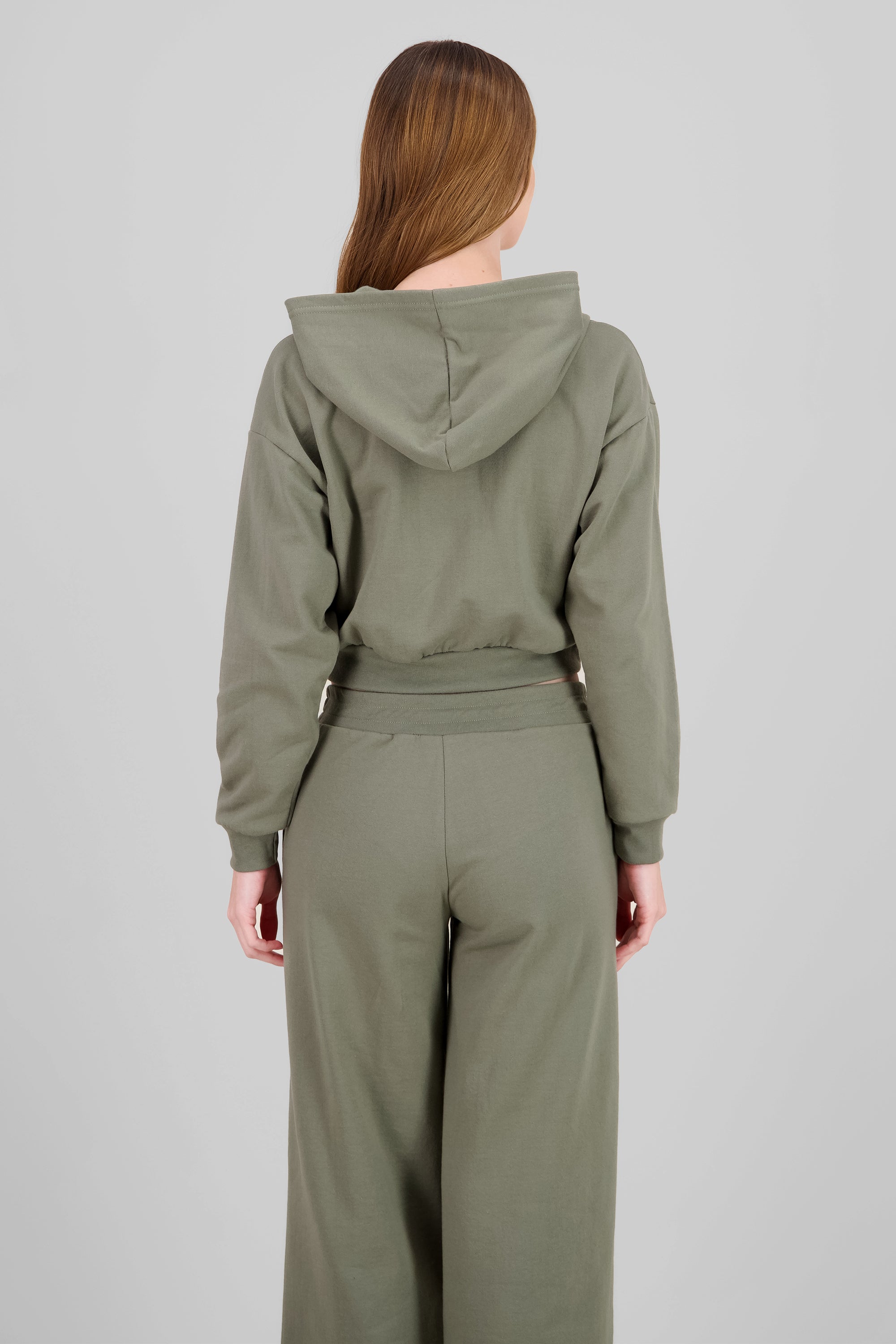 Hooded Zip-Up Sweatshirt OLIVE