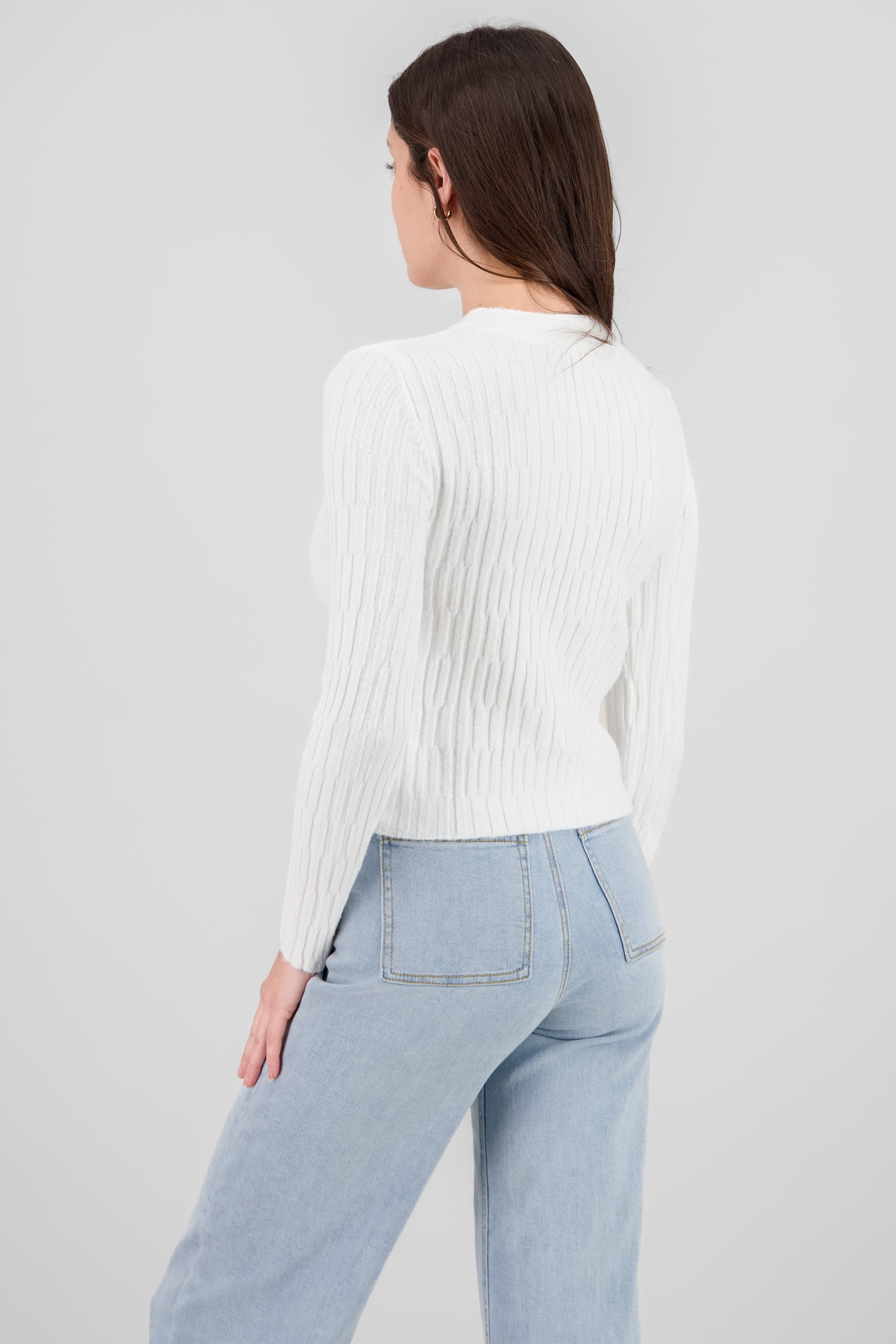 Soft Touch Textured Sweater WHITE