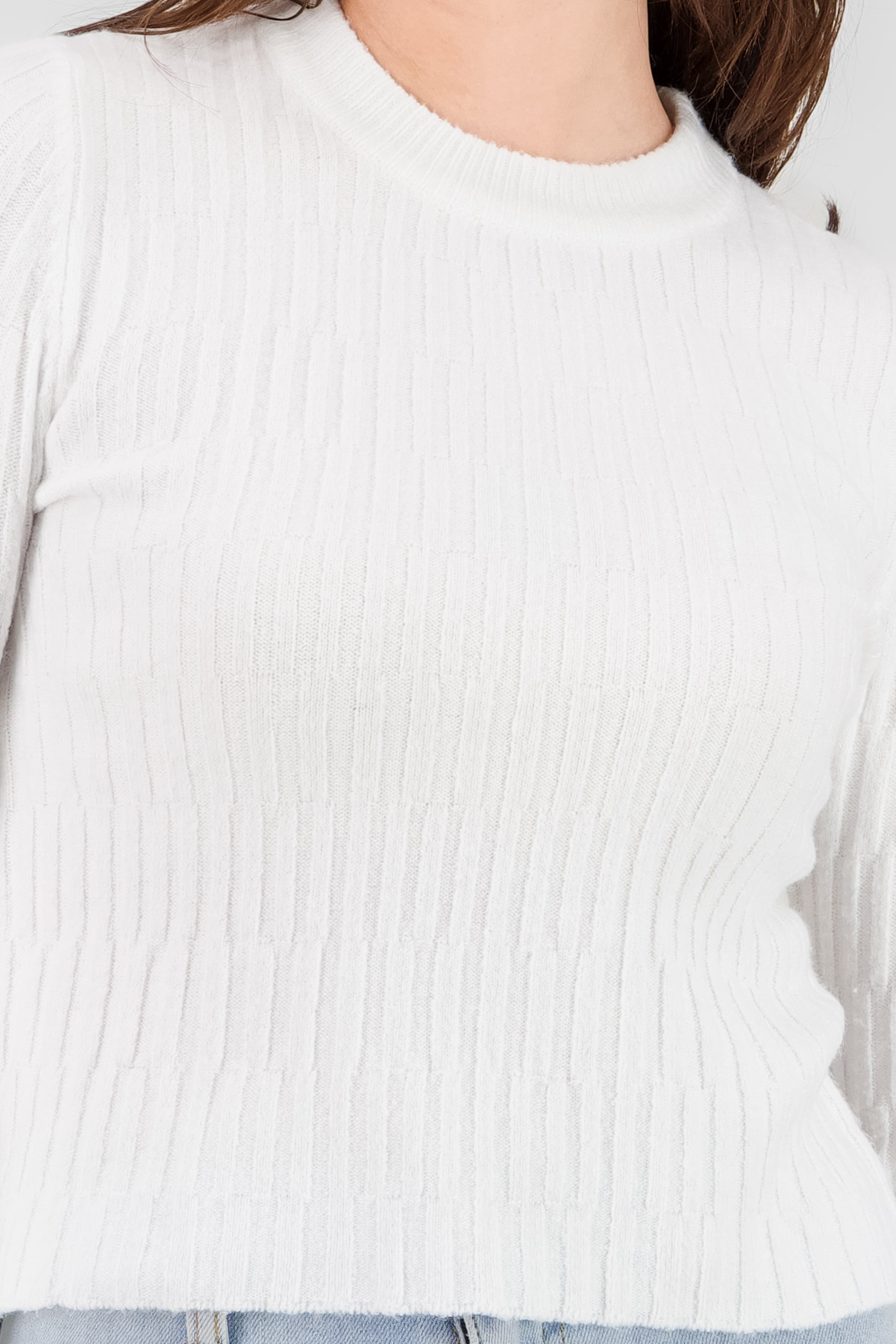 Soft Touch Textured Sweater WHITE