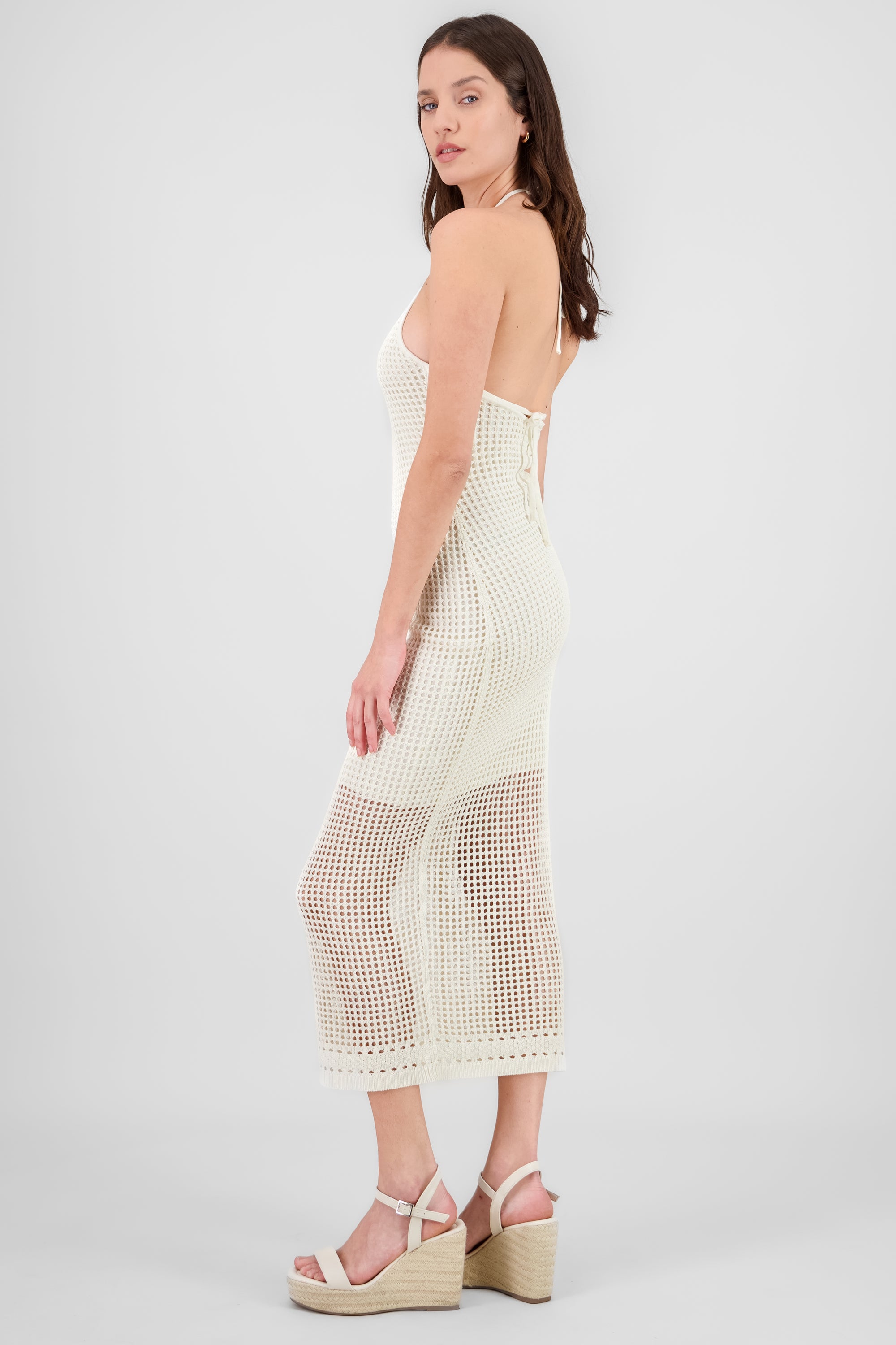 Knit HalterMaxi Dress IVORY