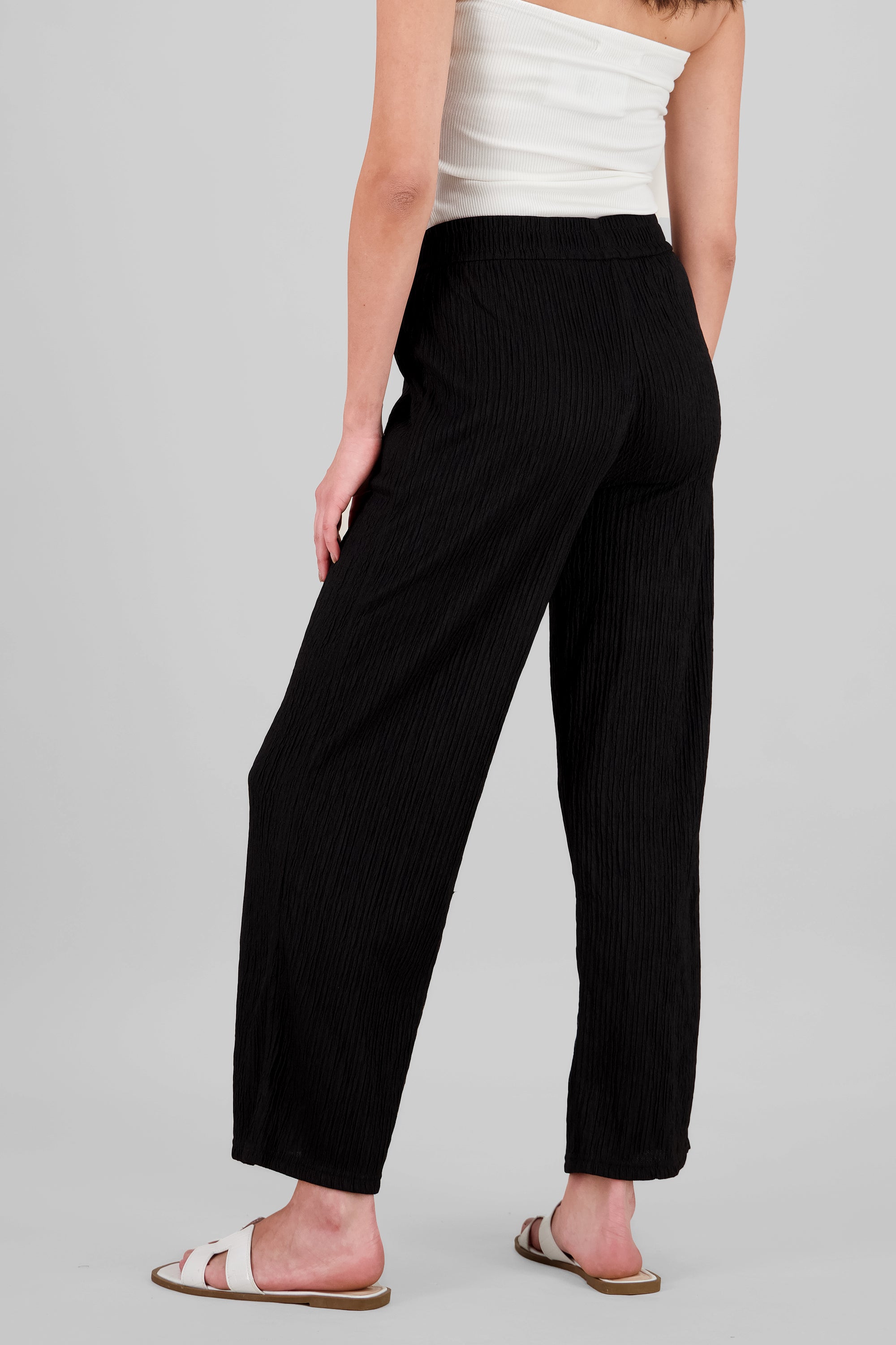 Bandana Textured Wide Pants BLACK