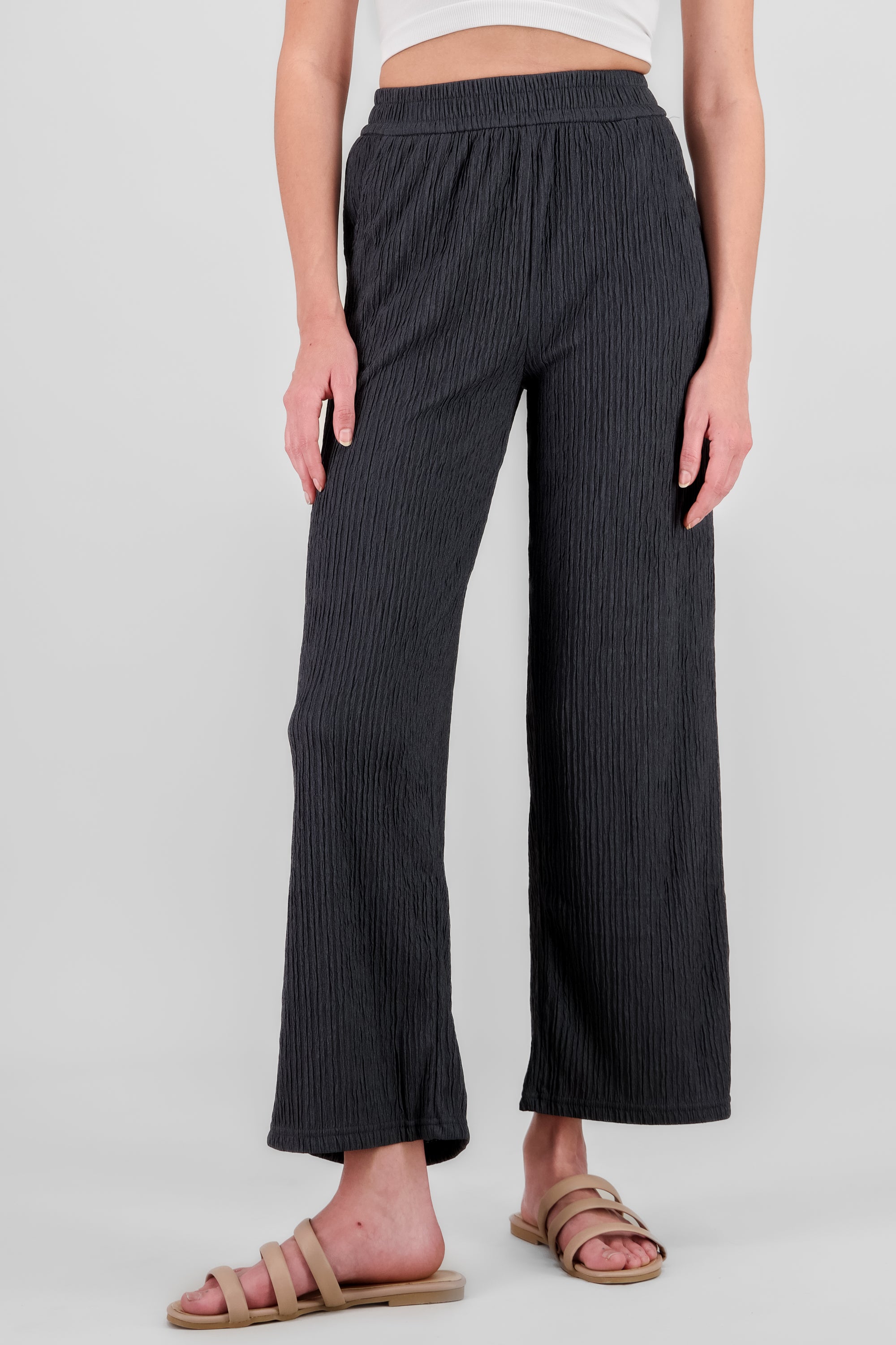 Bandana Textured Wide Pants DARK GRAY