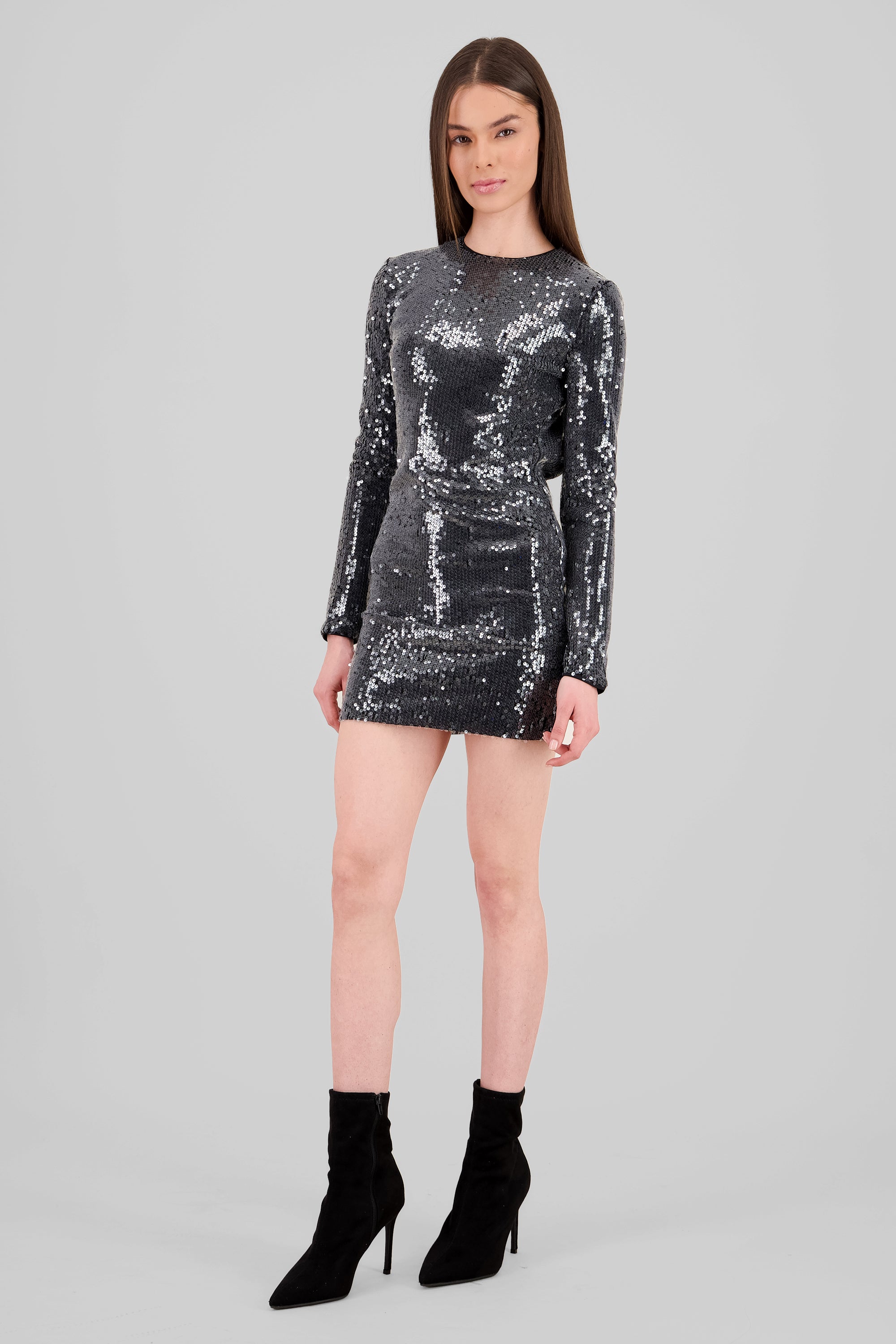 Sequined Mini Dress BLACK