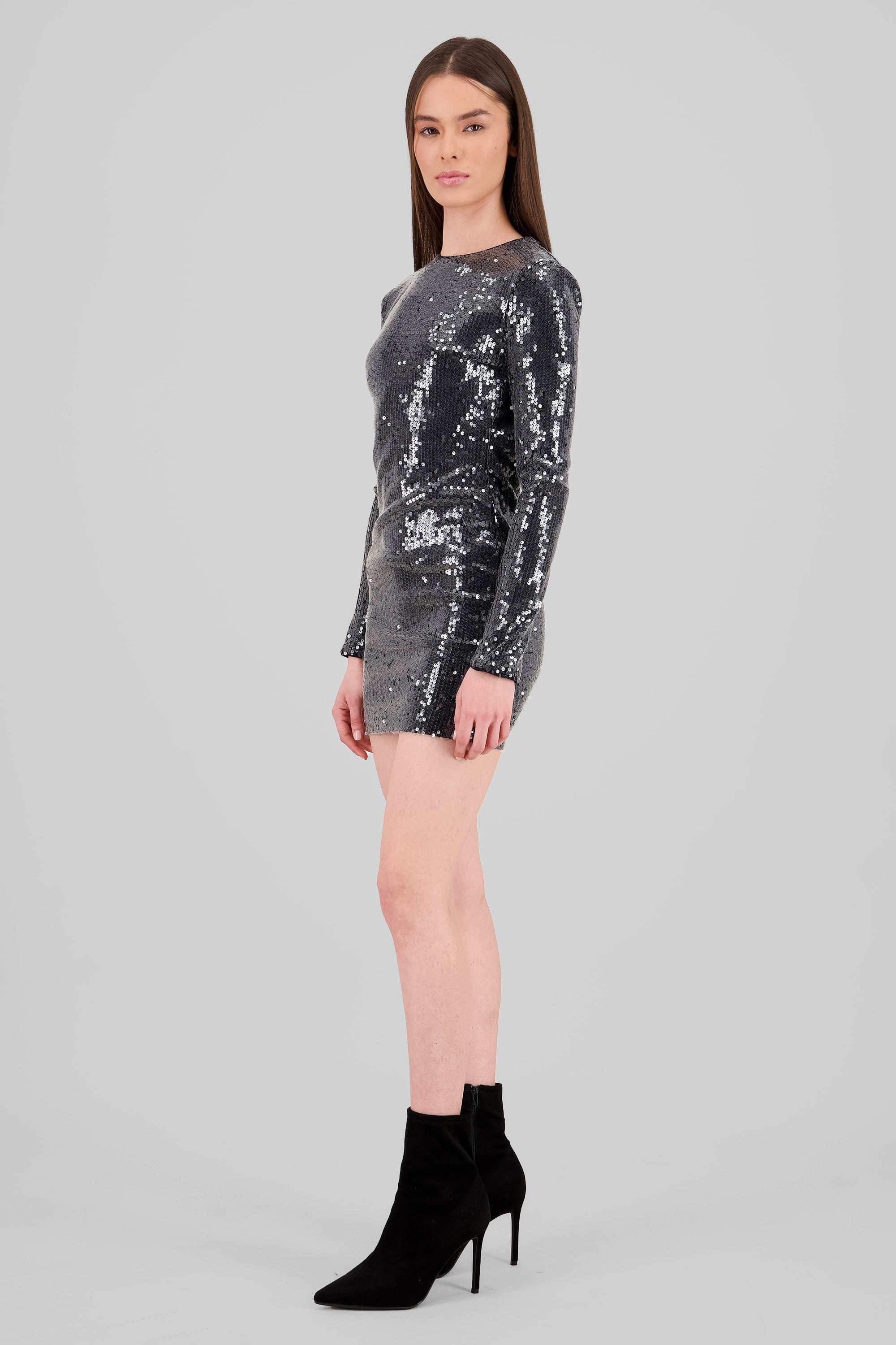 Sequined Mini Dress BLACK