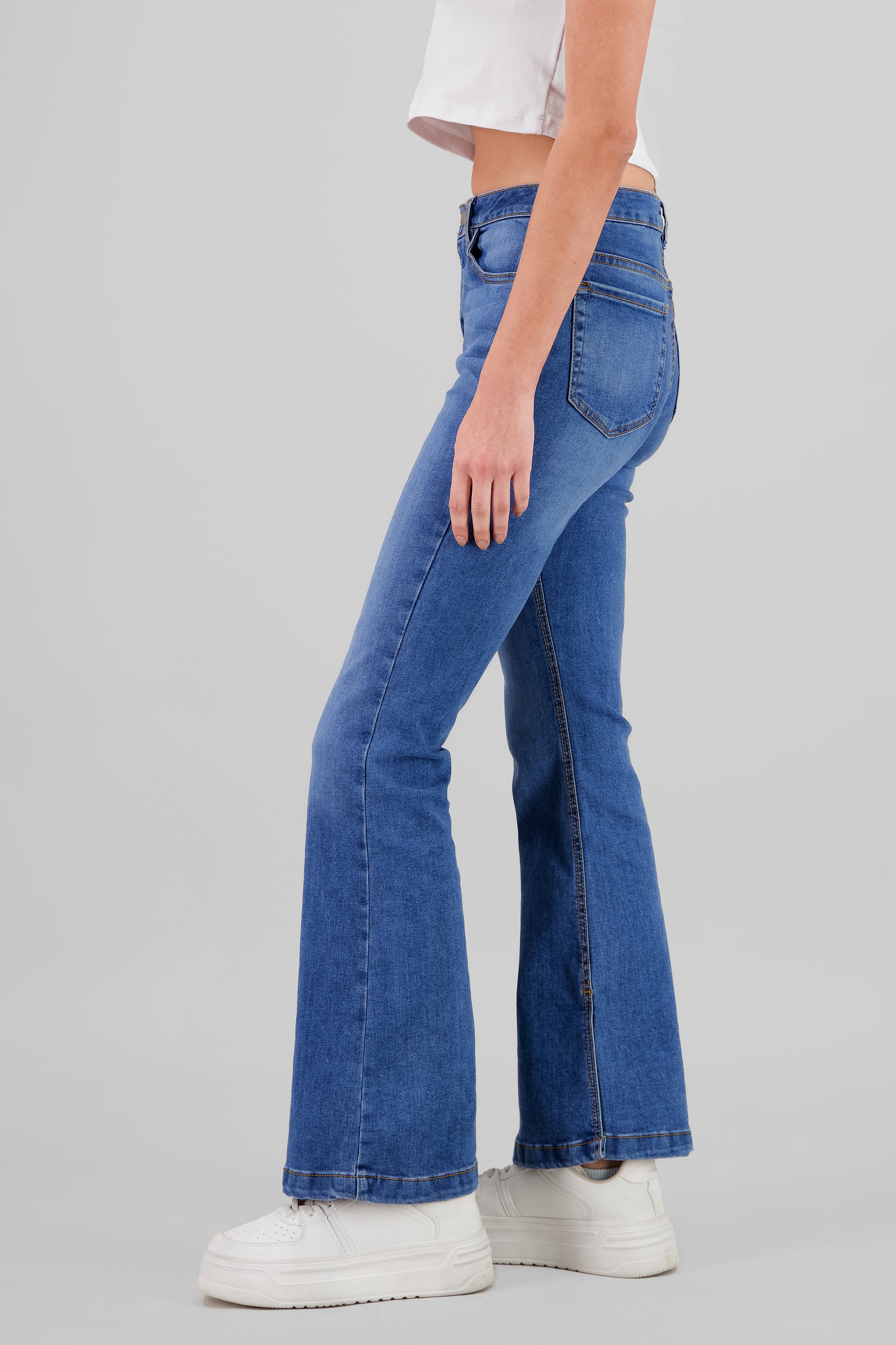 Flared Jeans with Hem DARK WASH