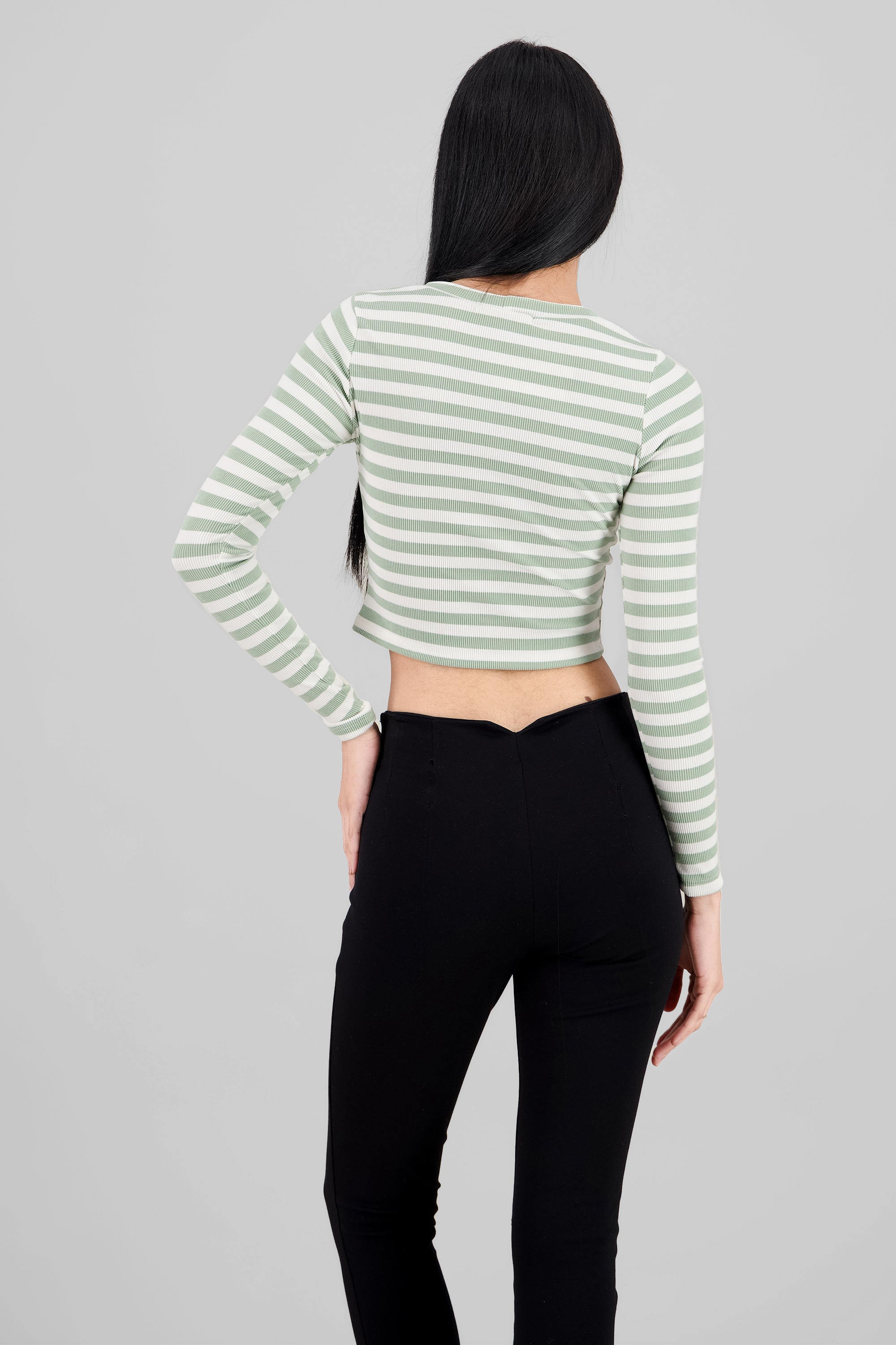 Striped Long Sleeve Top WHITE COMBO