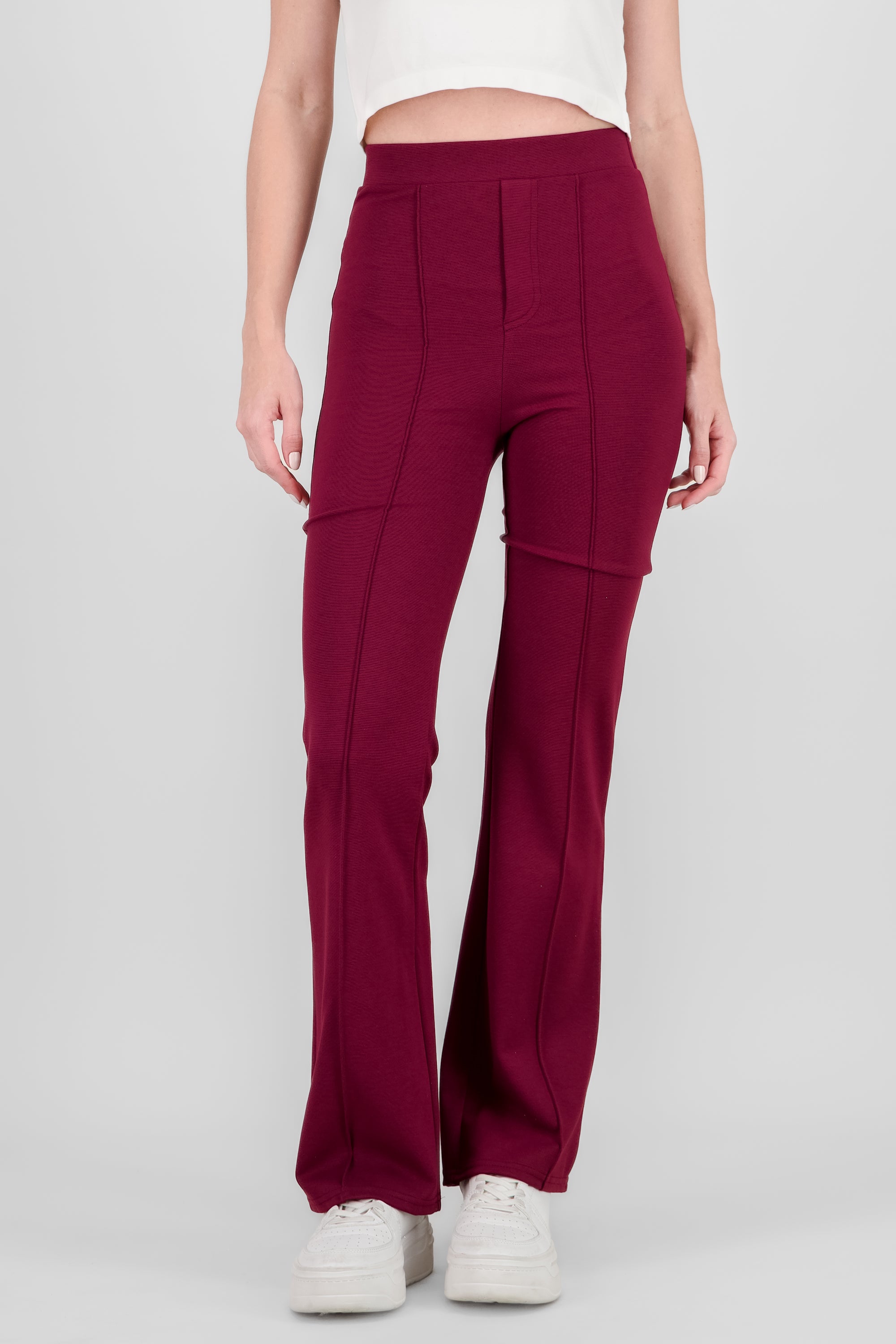 Flared Pants with pleats BURGUNDY