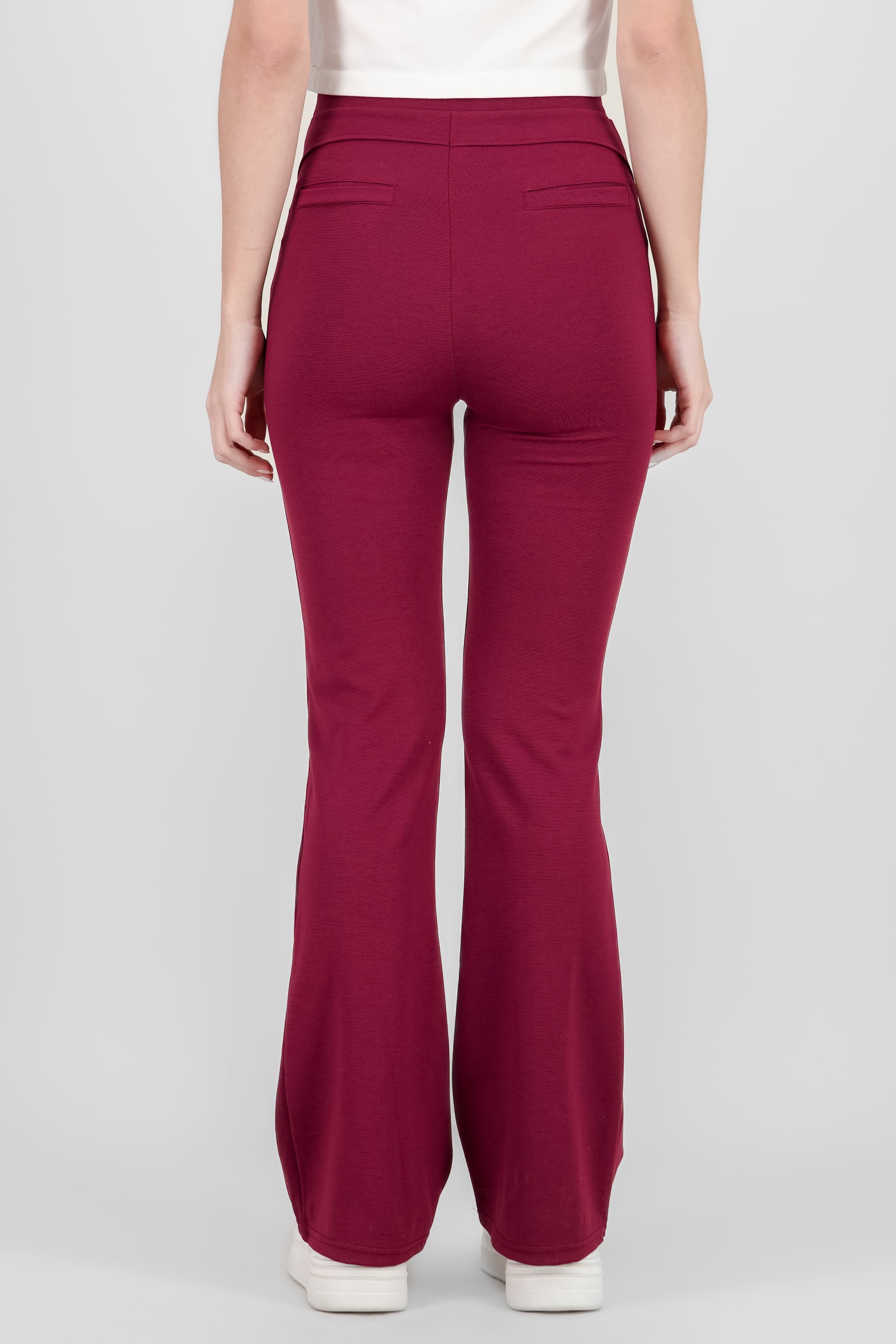 Flared Pants with pleats BURGUNDY