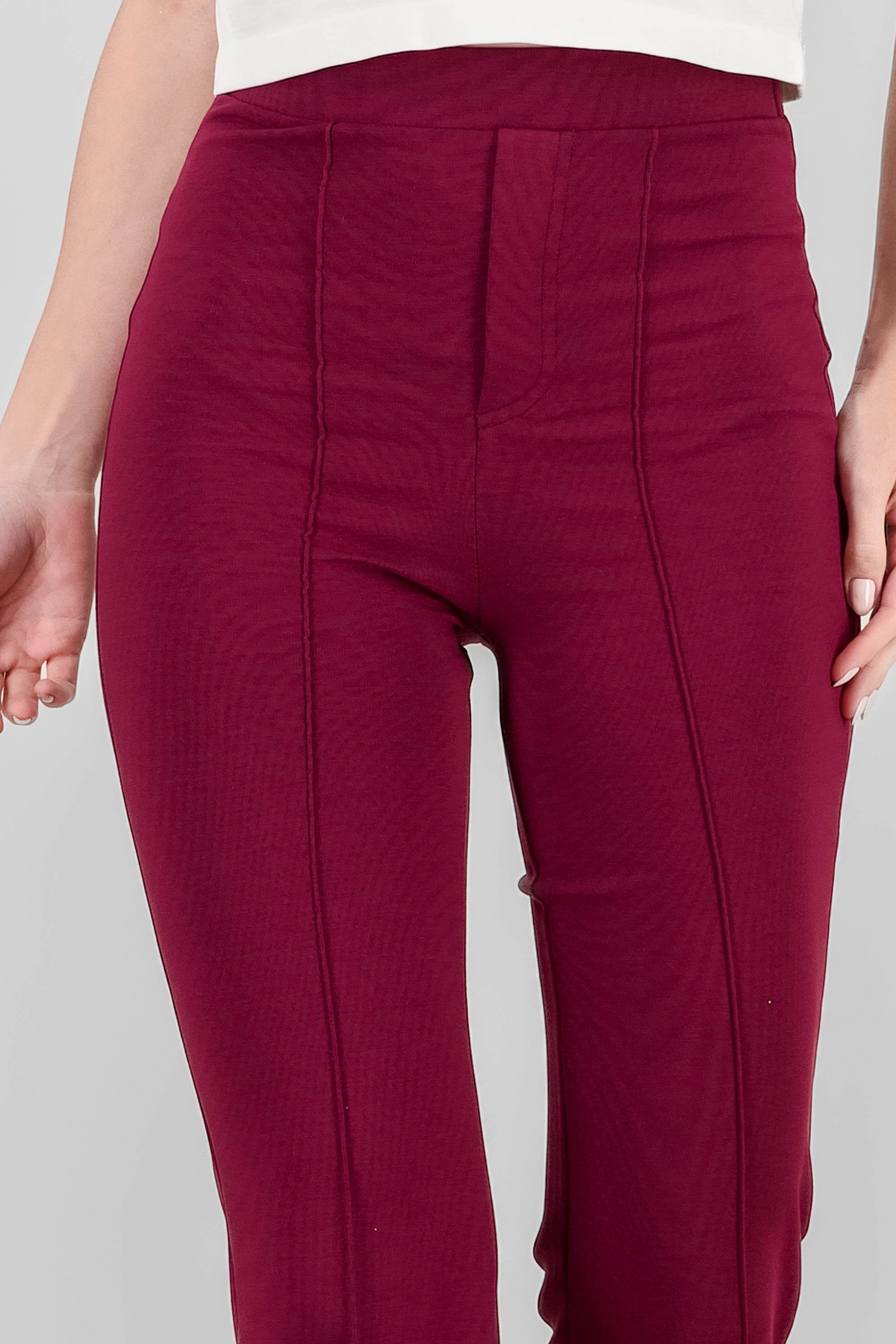 Flared Pants with pleats BURGUNDY