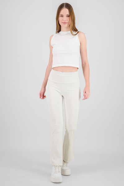 Double Waistband Flared Leggings IVORY