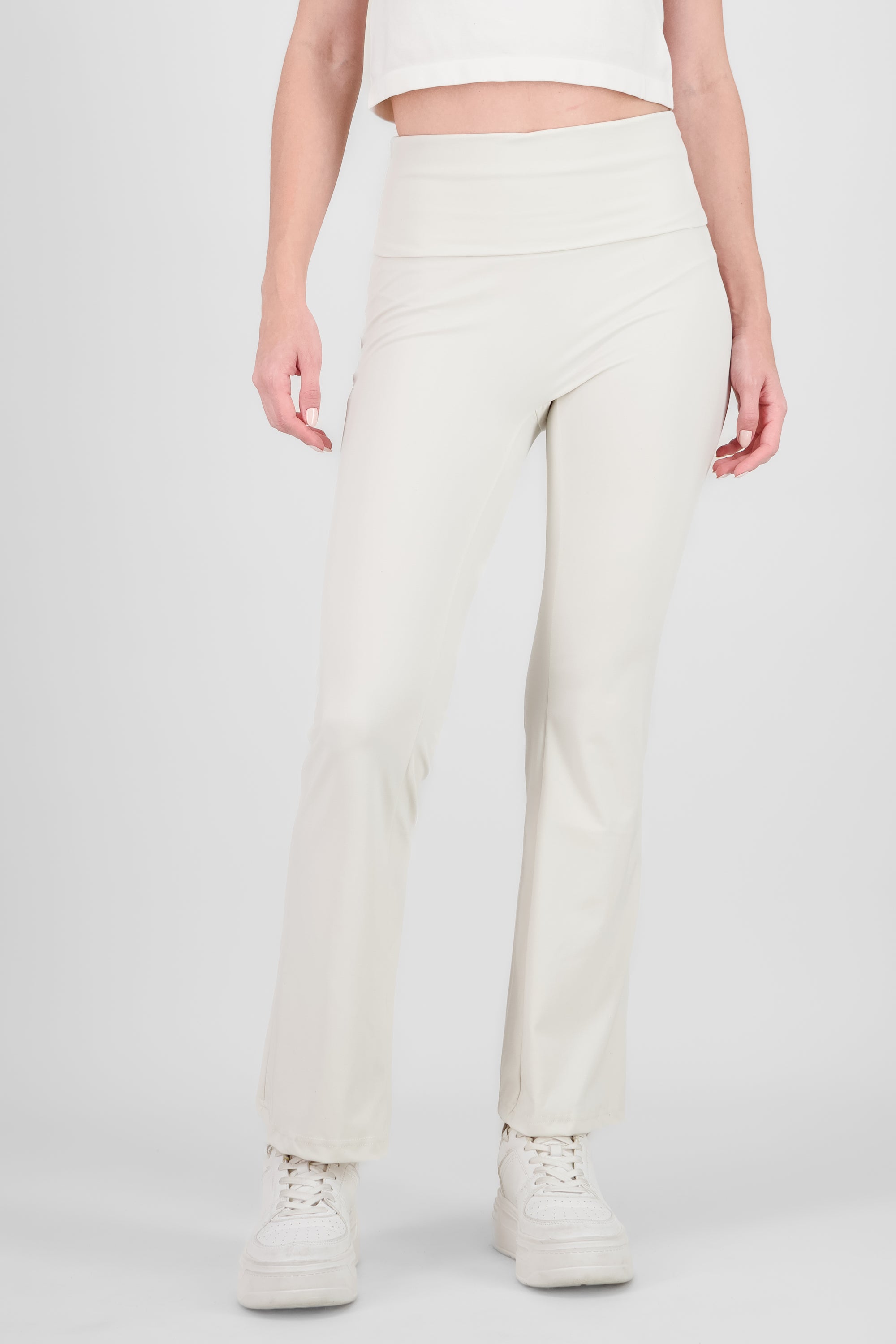 Double Waistband Flared Leggings IVORY