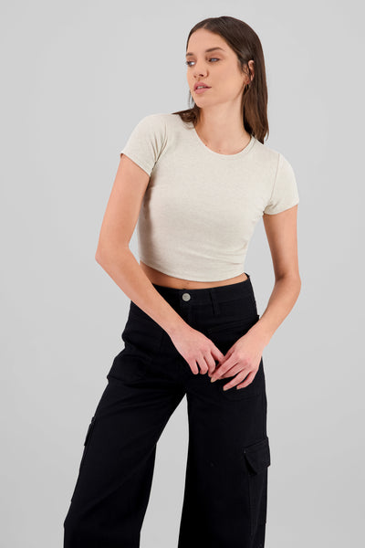 Textured Short Sleeve Top CREAM