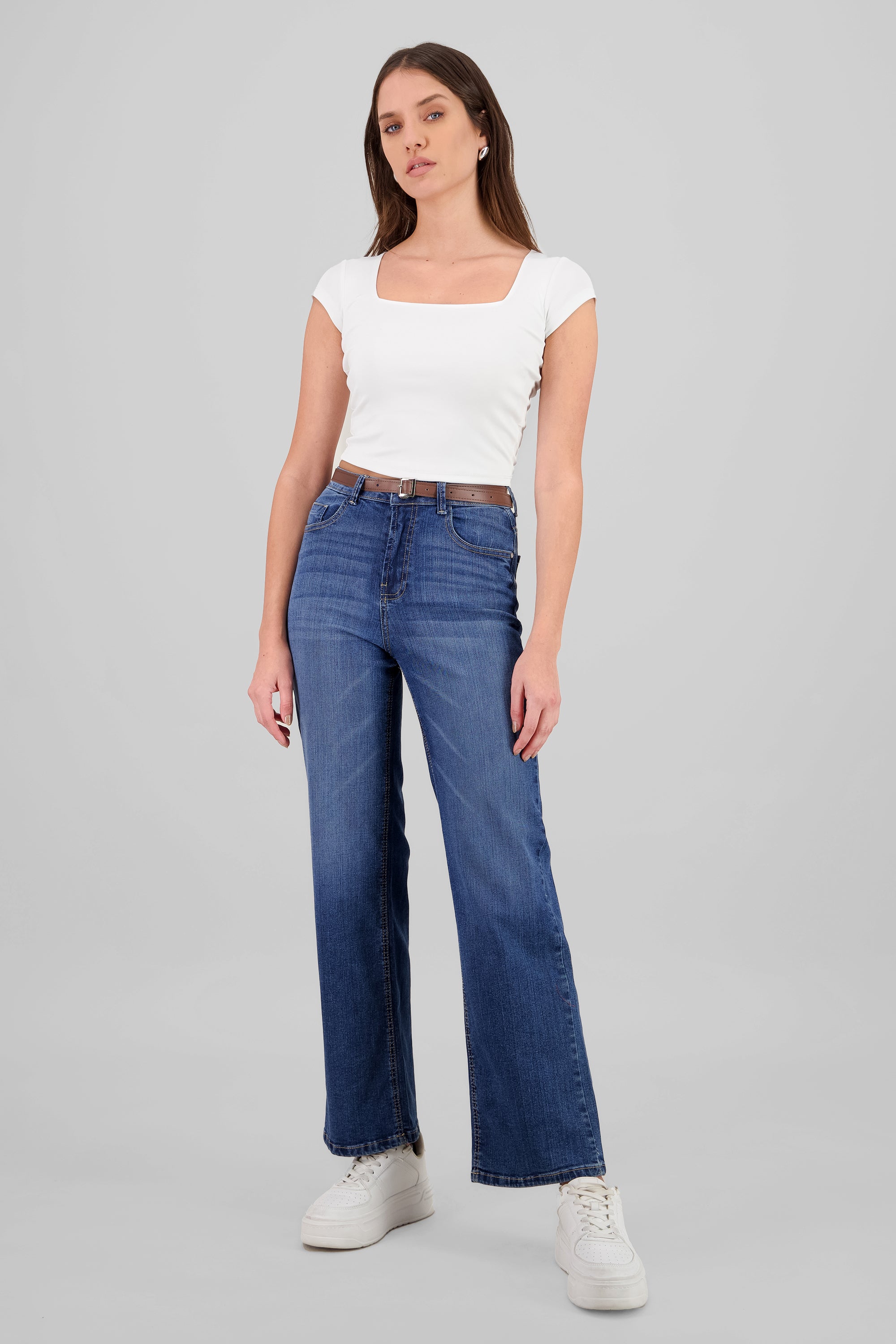 Straight Basic Cut Jeans DARK WASH