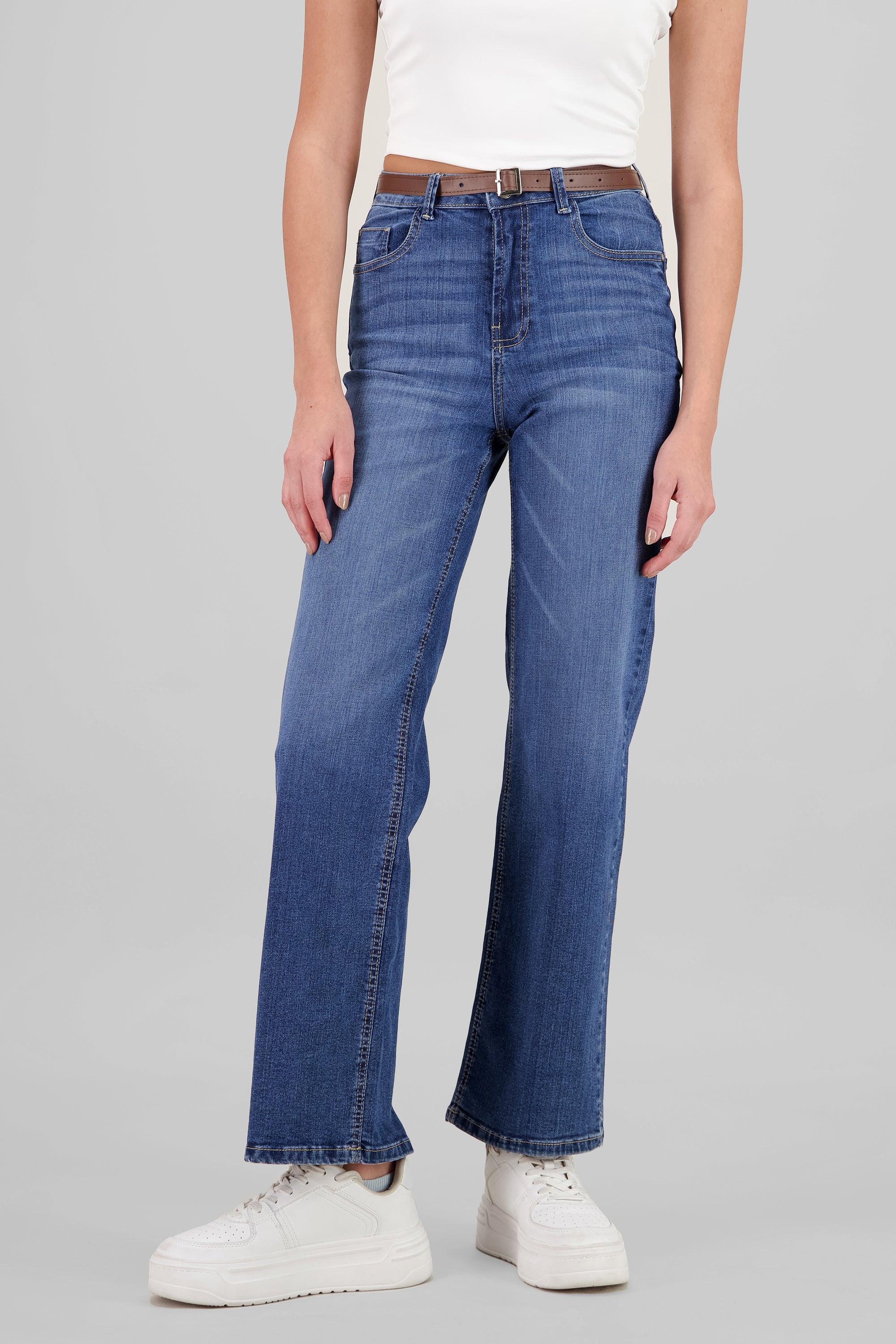 Straight Basic Cut Jeans DARK WASH