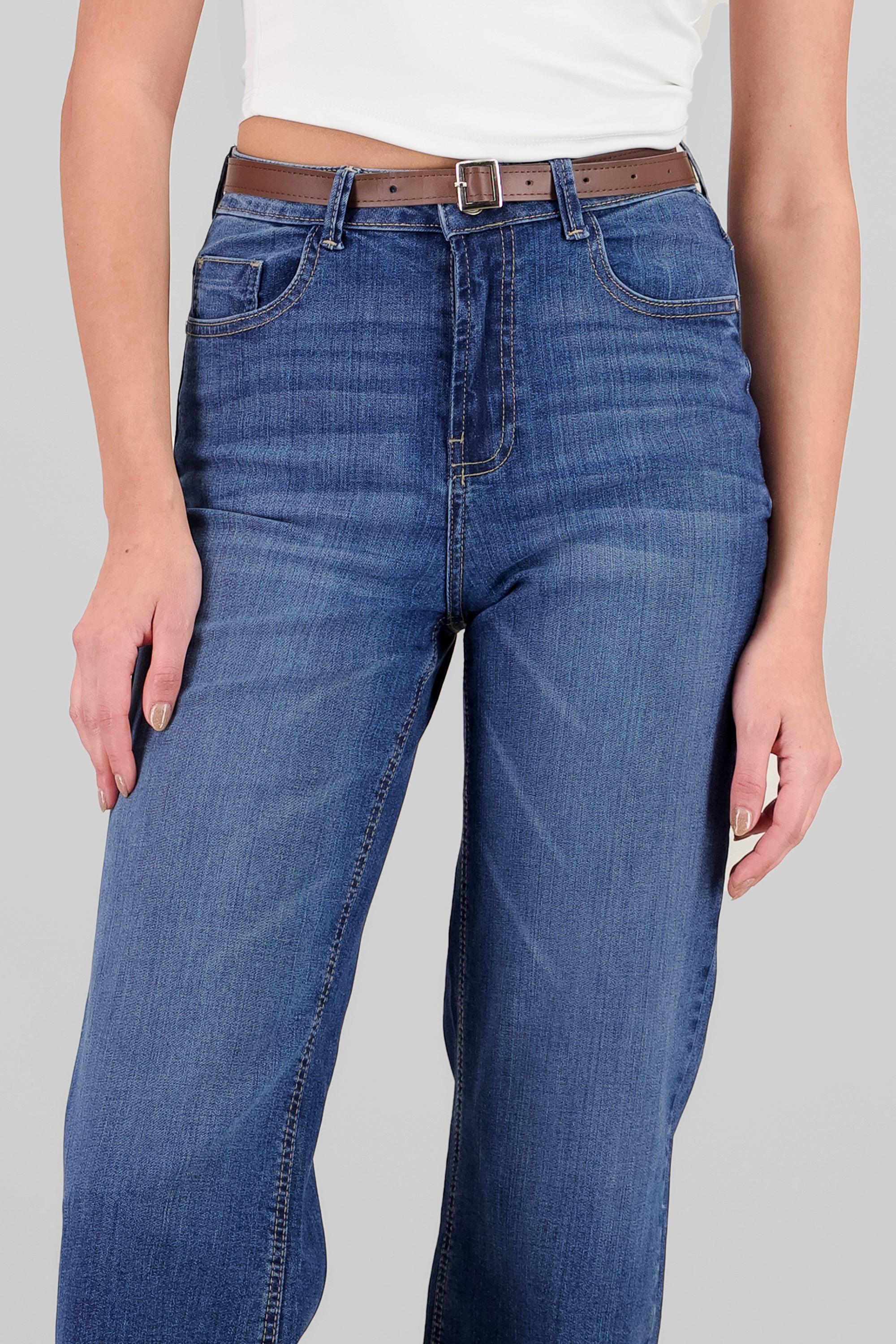 Straight Basic Cut Jeans DARK WASH