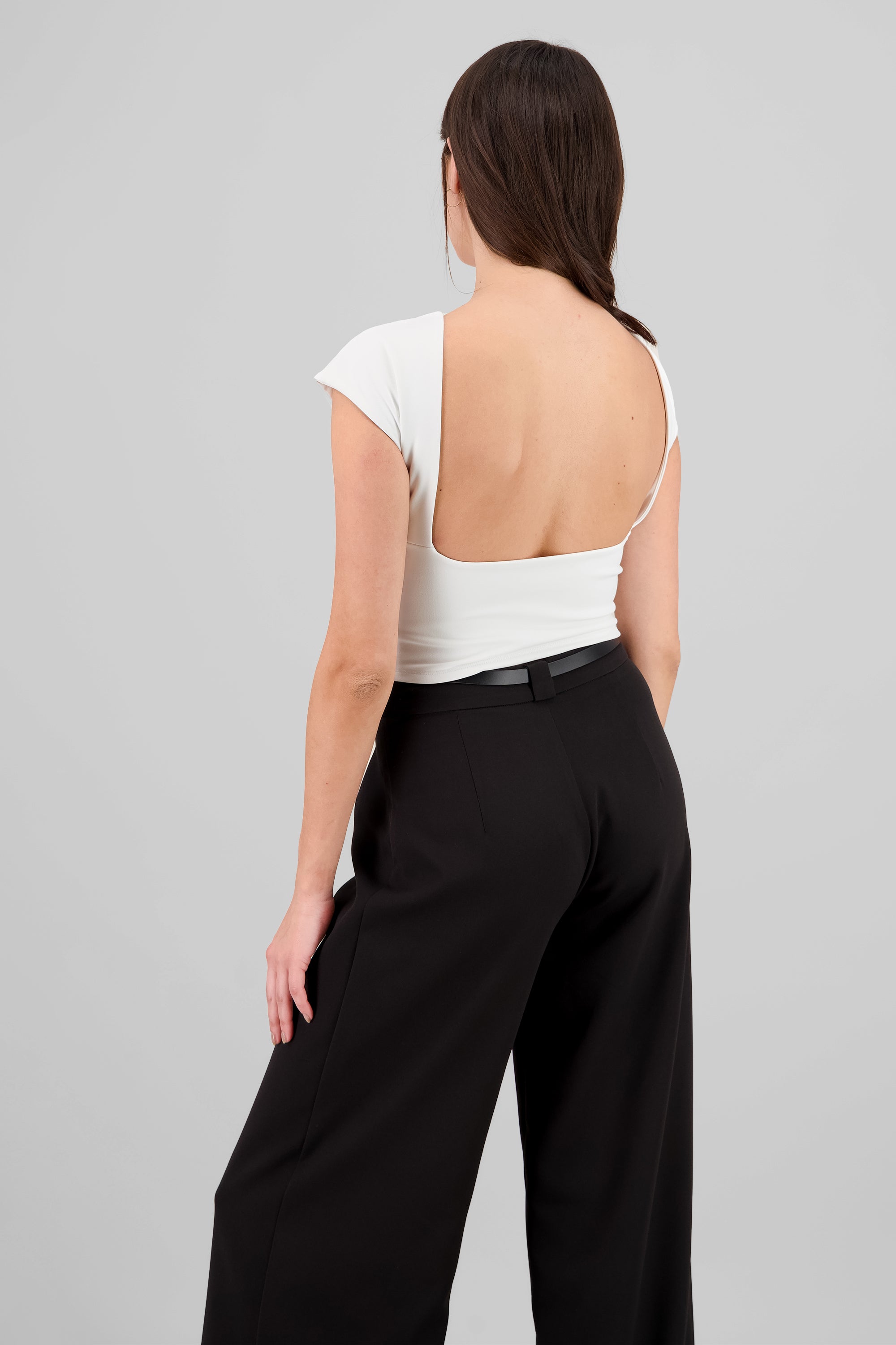 Solid Open Back Top WHITE