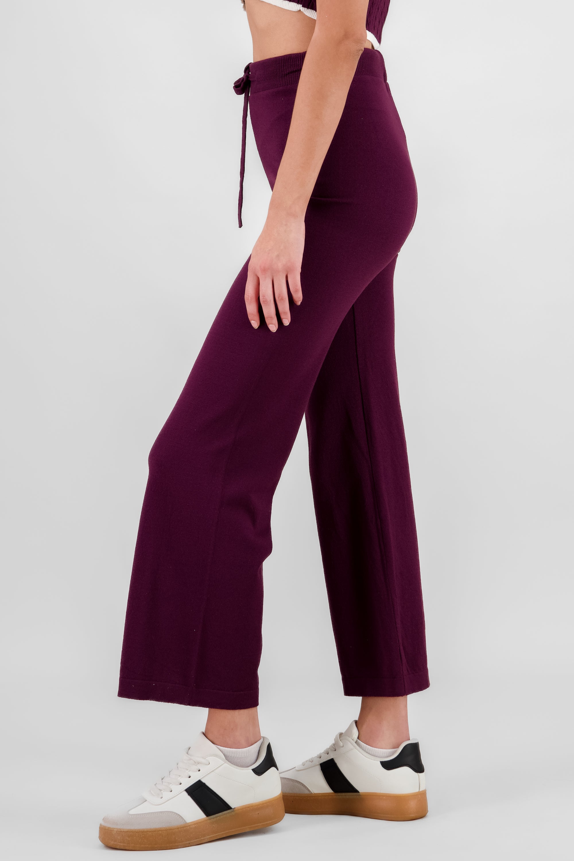 Solid Knit Pants BURGUNDY