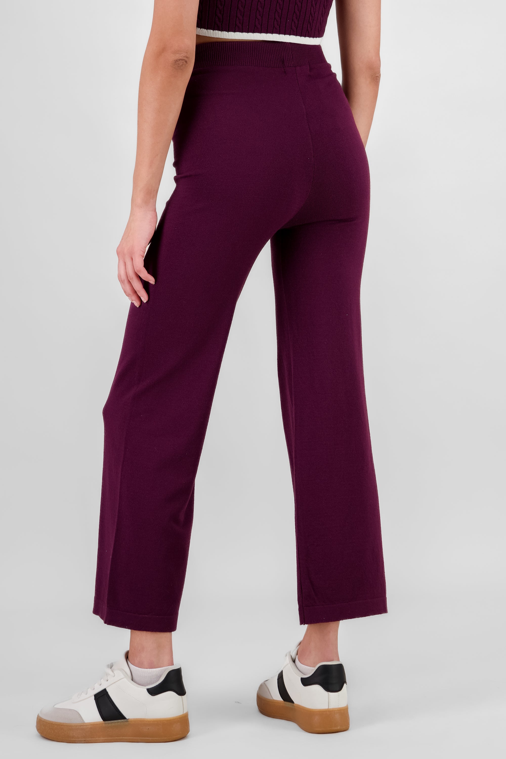 Solid Knit Pants BURGUNDY