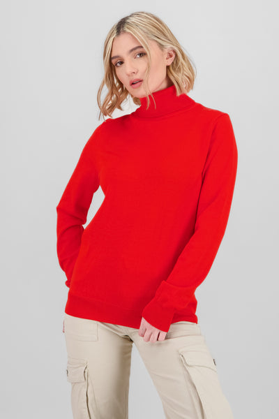 High Neck Soft Touch Sweater RED