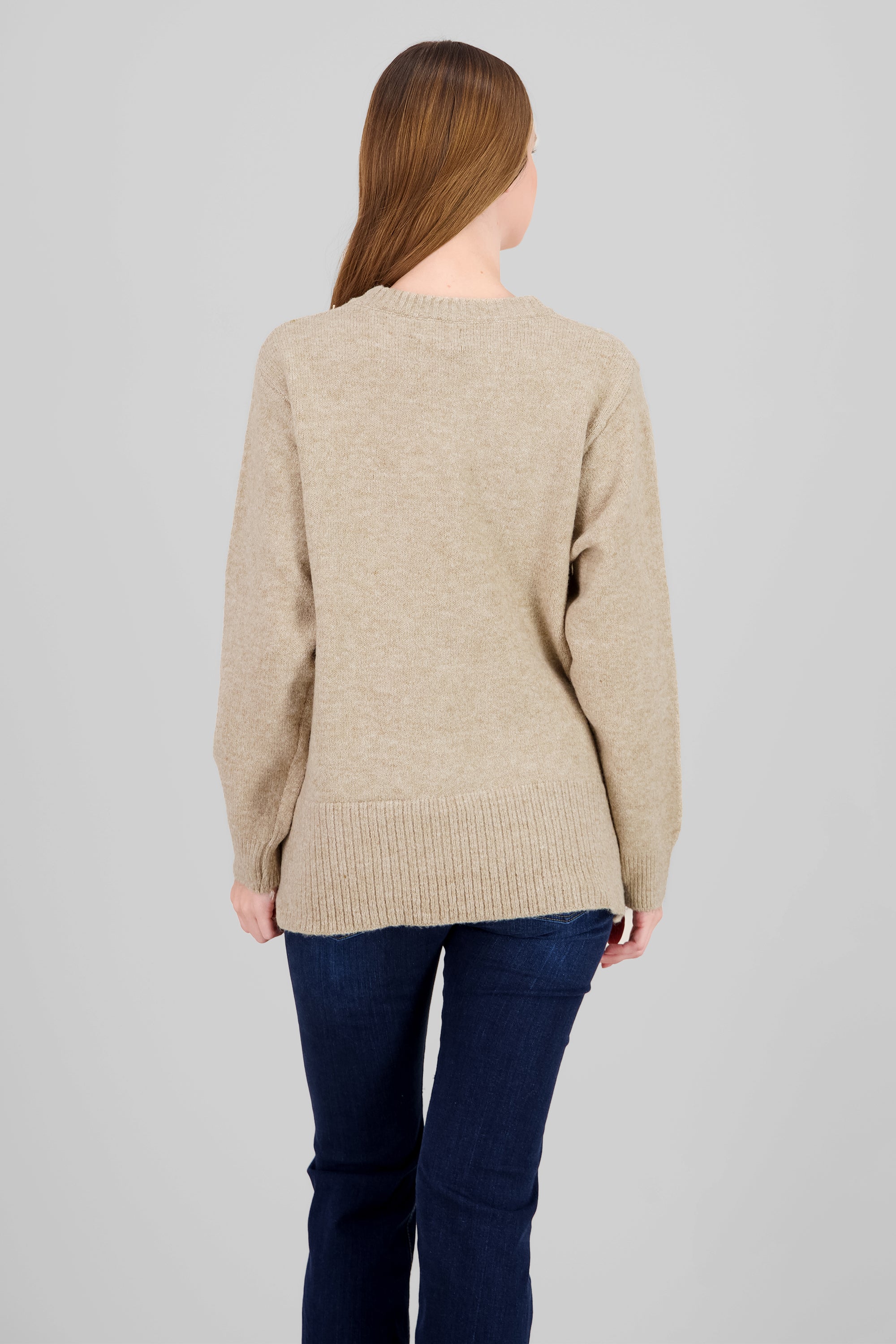 Oversized Round Neck Sweater TAUPE