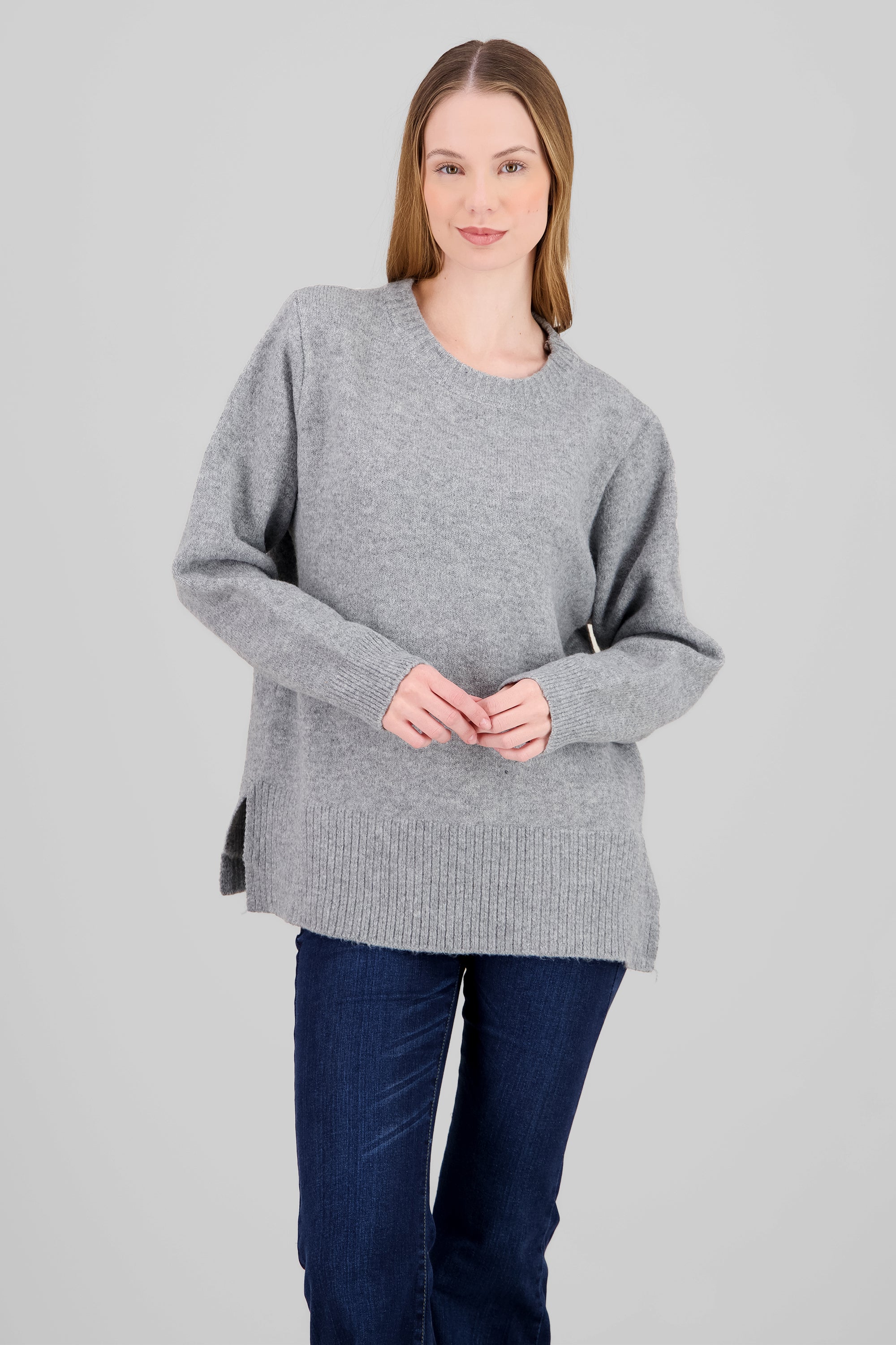 Oversized Round Neck Sweater GRAY